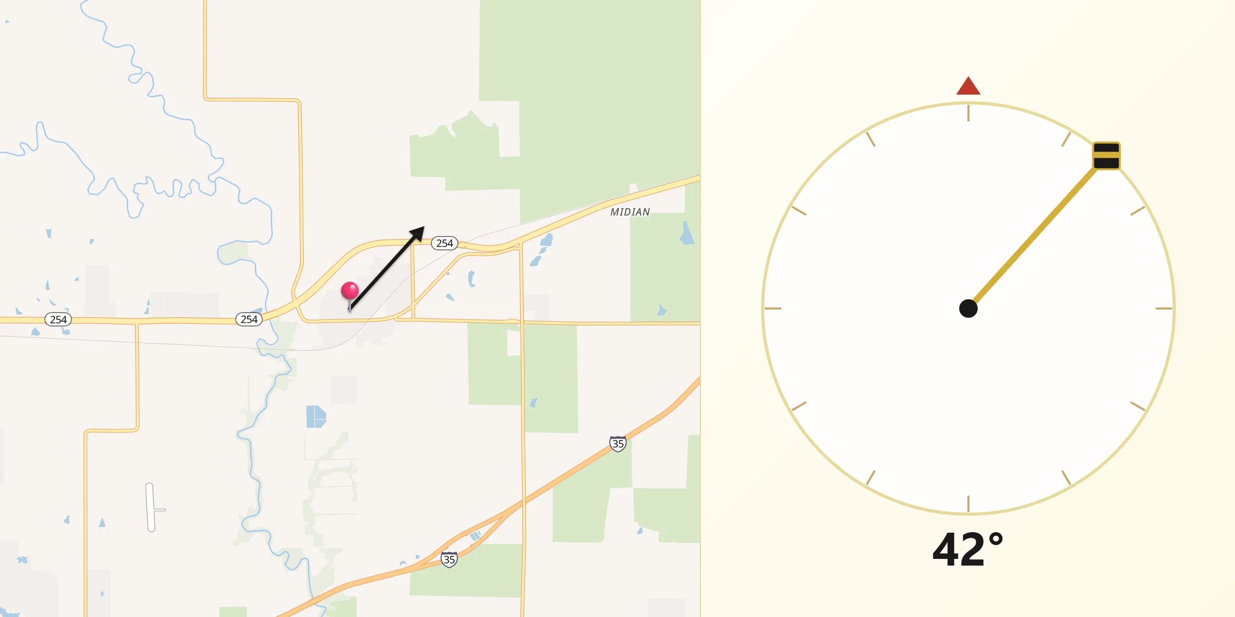 Qibla Direction from Towanda