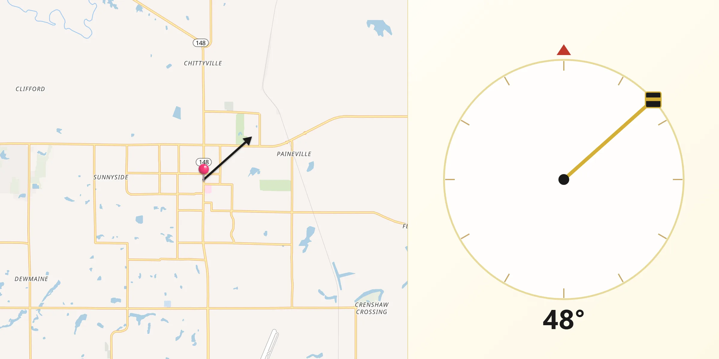Qibla Direction from Herrin