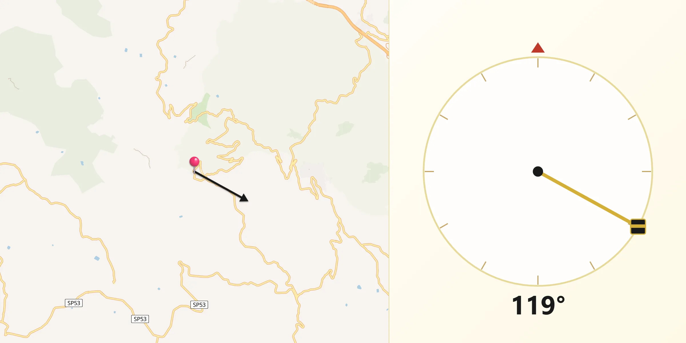 Direzione della Qibla da Sclafani Bagni