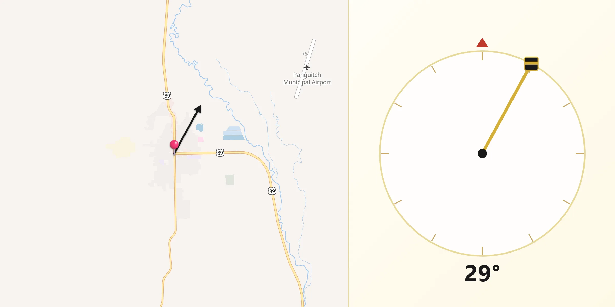 Qibla Direction from Panguitch
