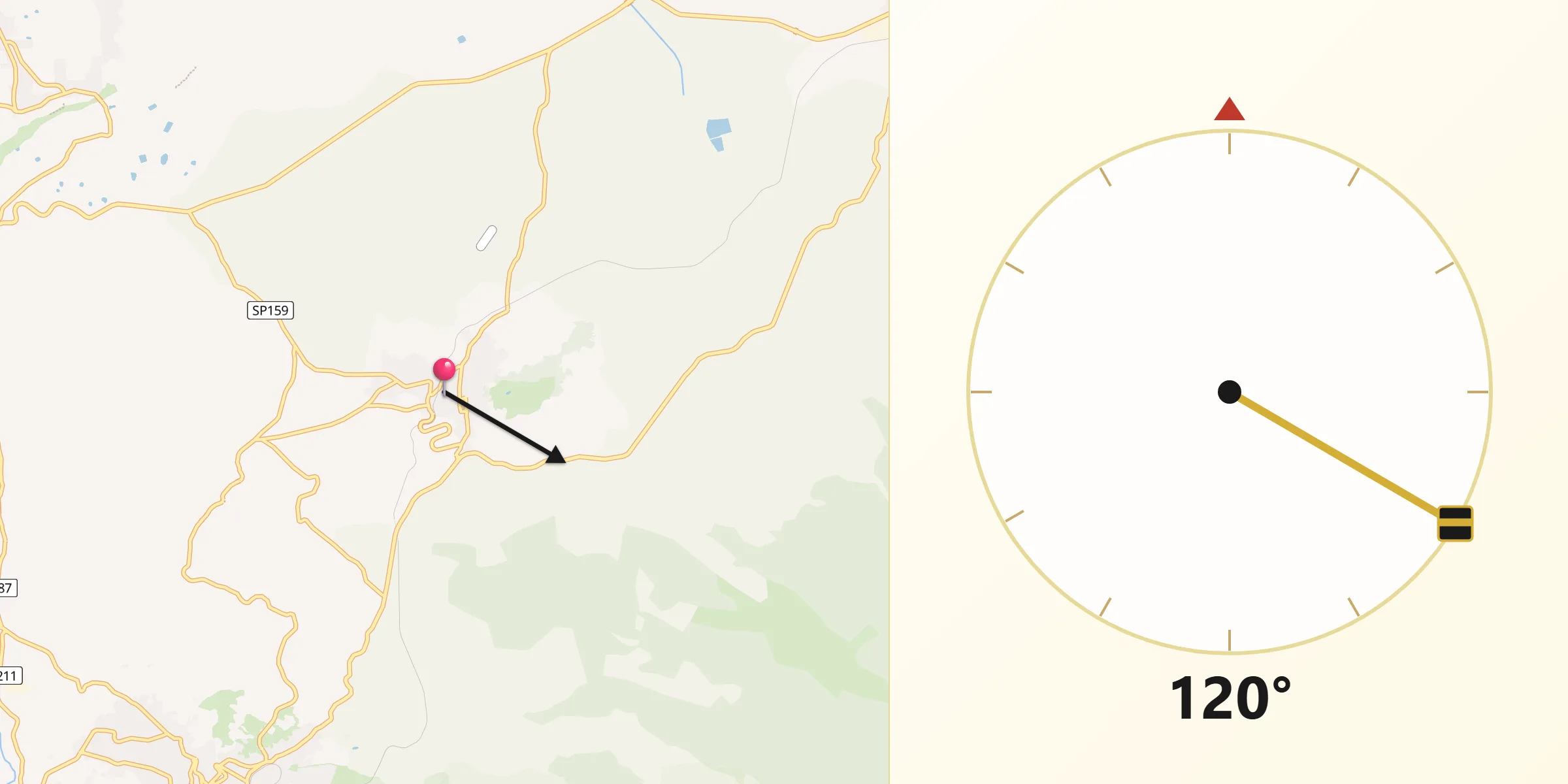 Direzione della Qibla da Maletto