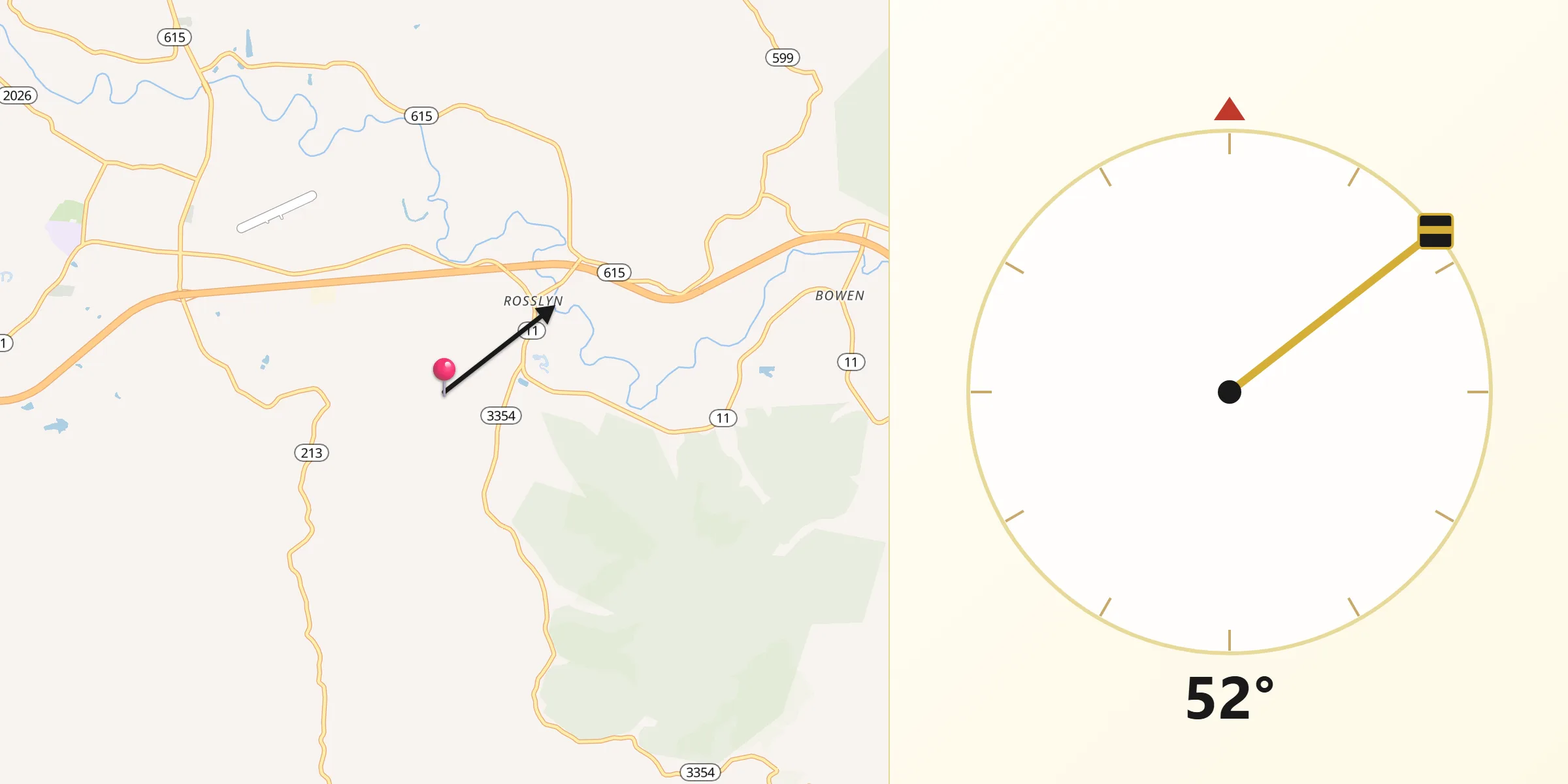 Qibla Direction from Powell