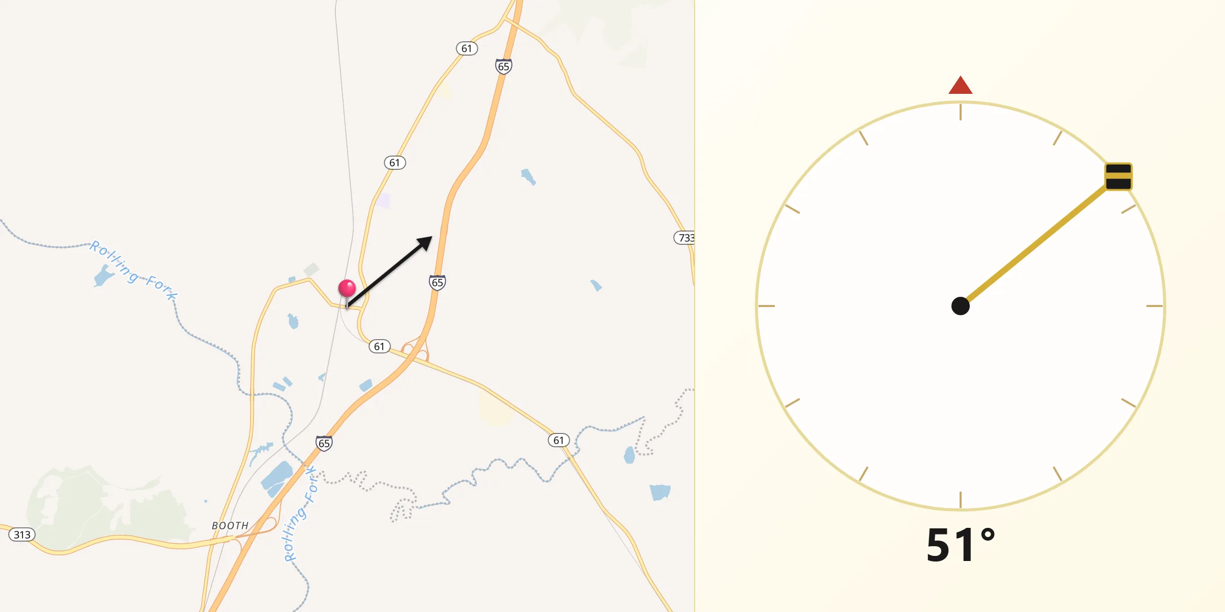 Qibla Direction from Lebanon Junction
