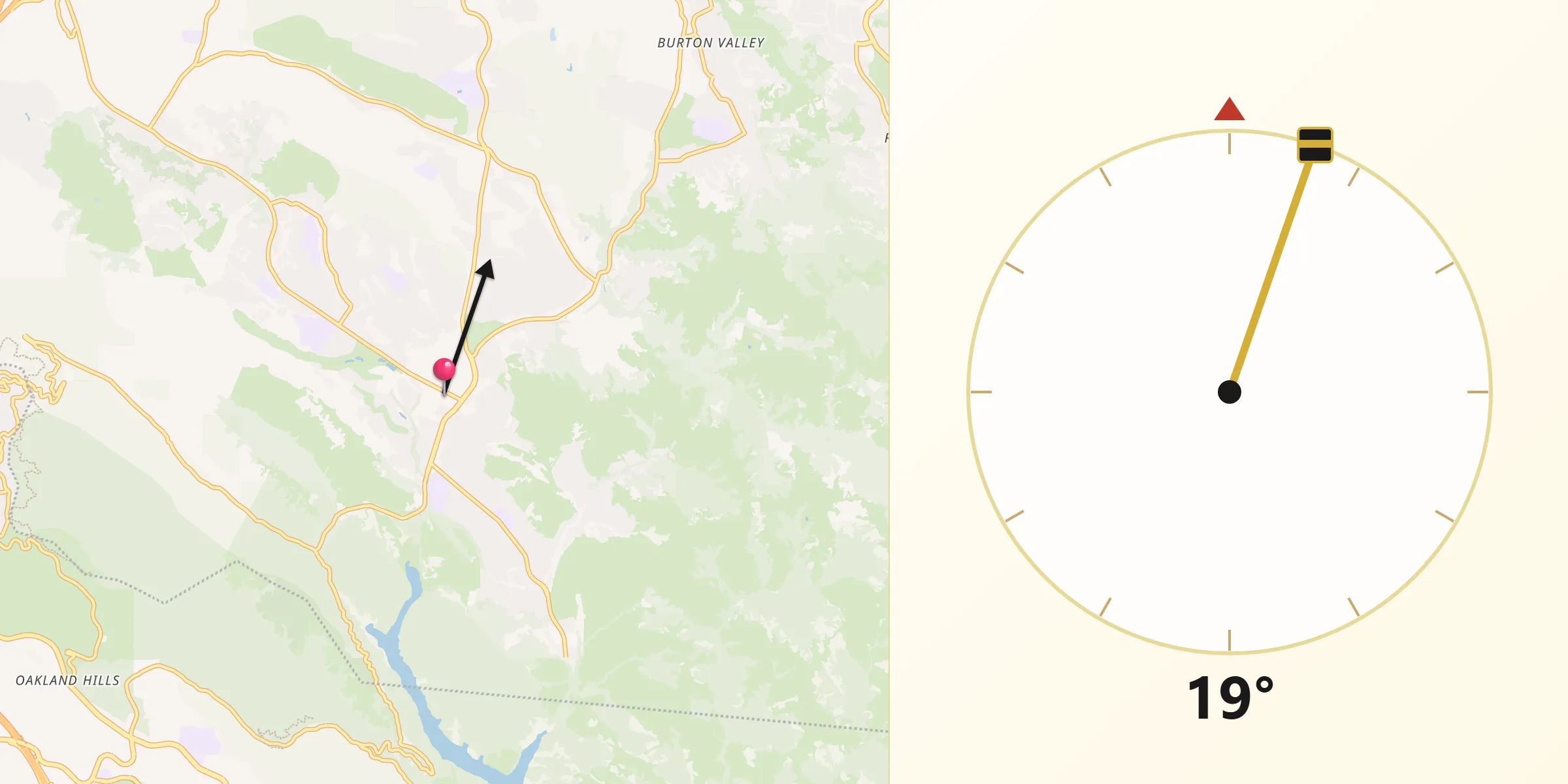 Qibla Direction from Moraga