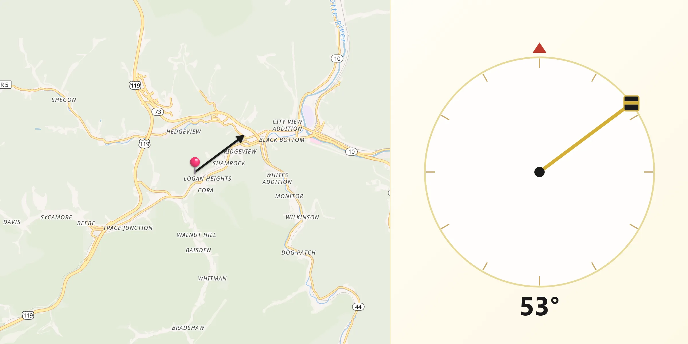 Qibla Direction from Mount Gay-Shamrock