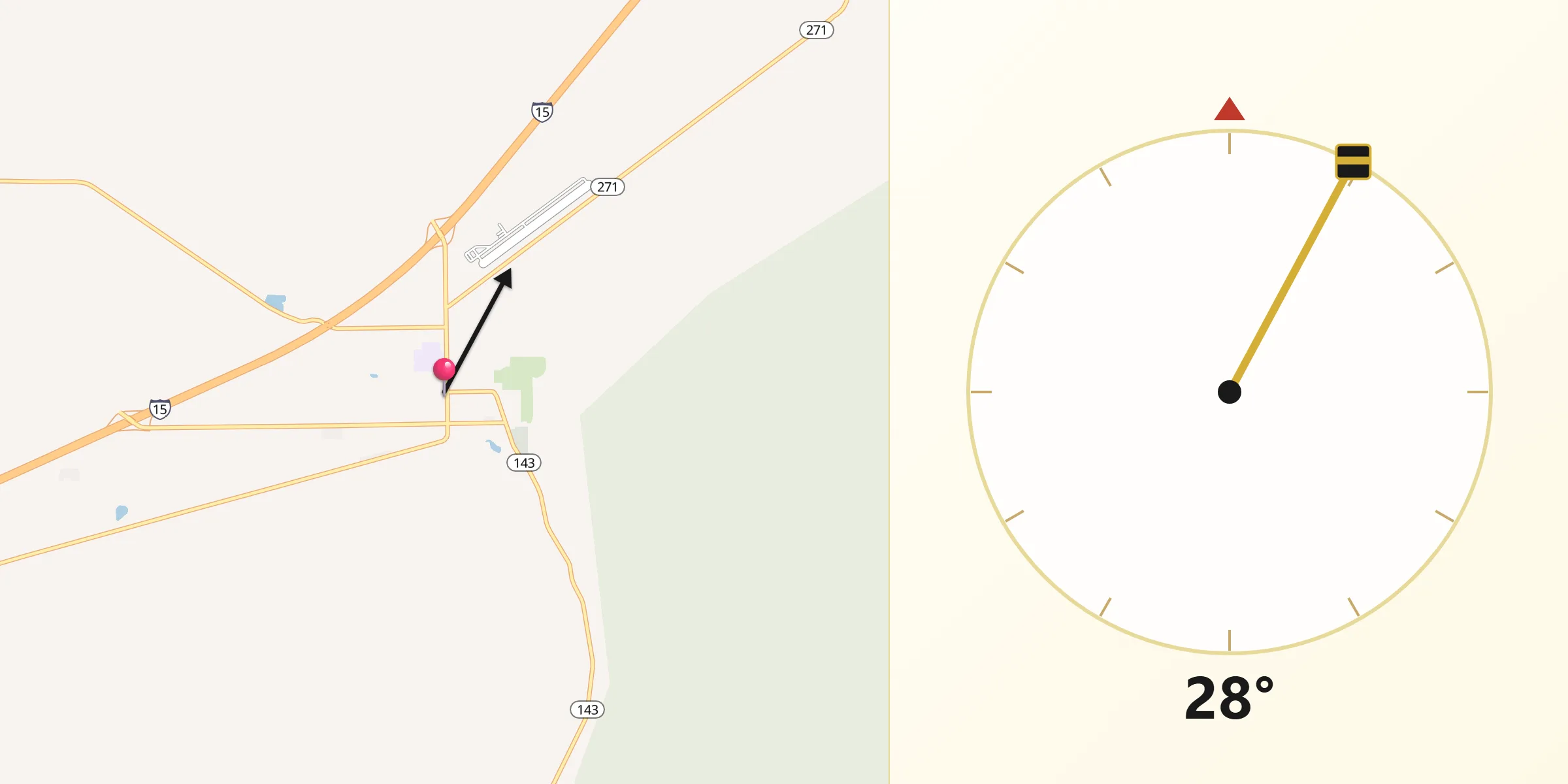 Qibla Direction from Parowan