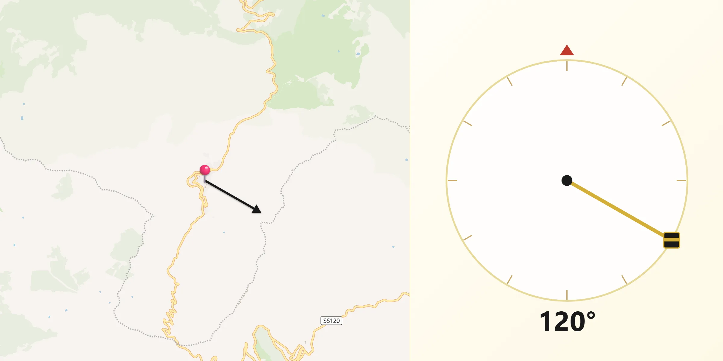 Direzione della Qibla da Capizzi