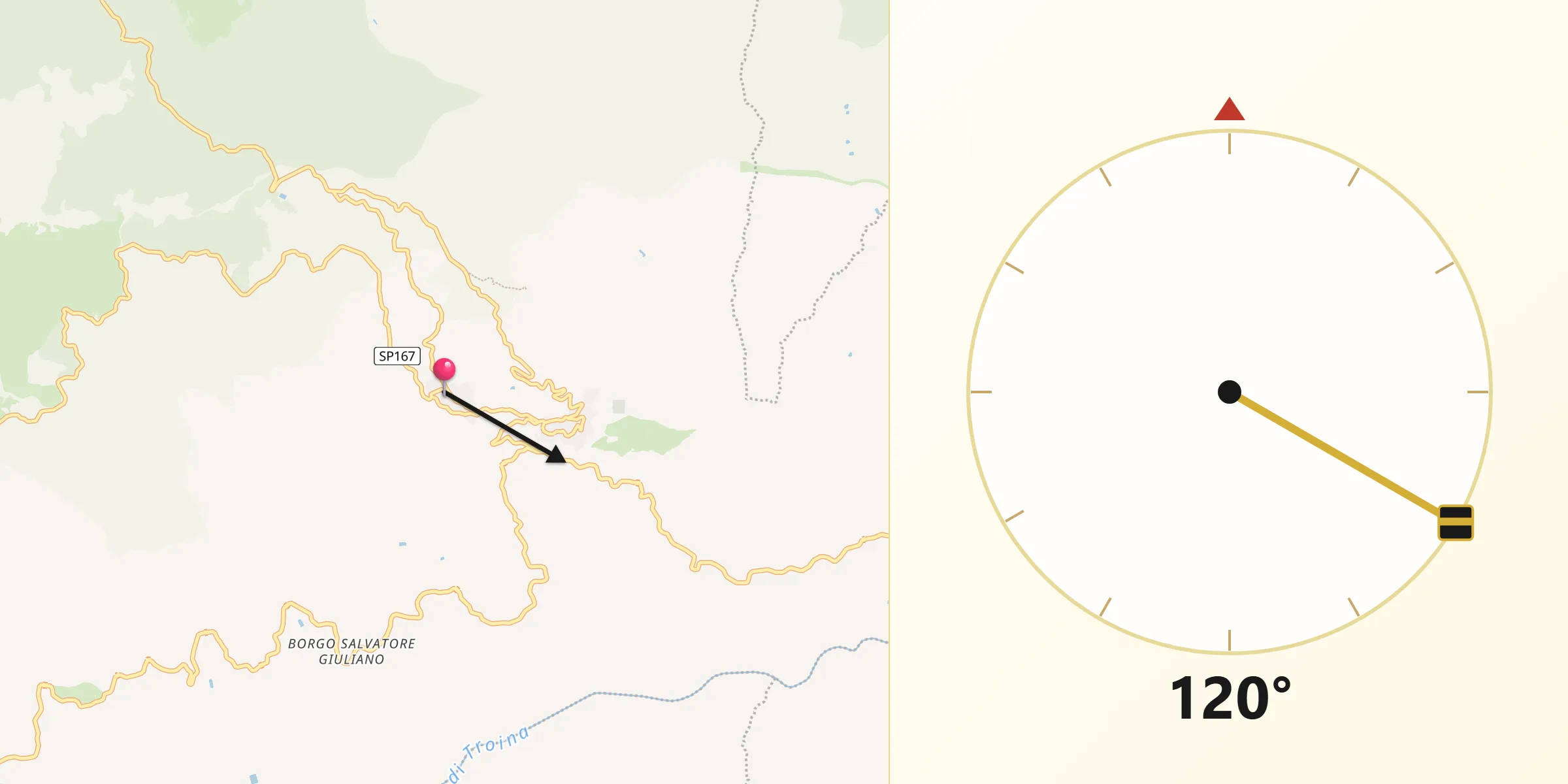 Direzione della Qibla da San Teodoro