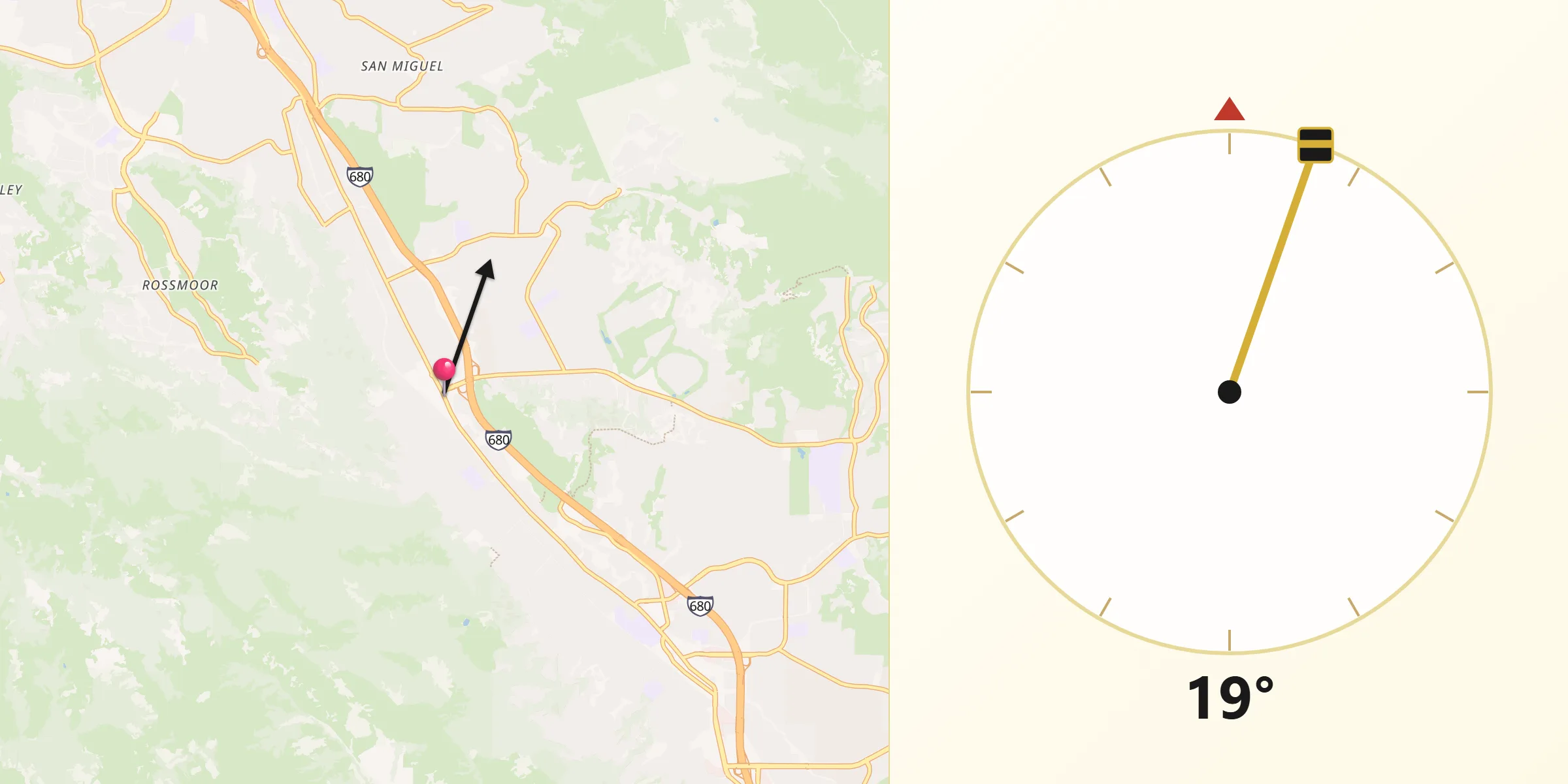 Qibla Direction from Alamo