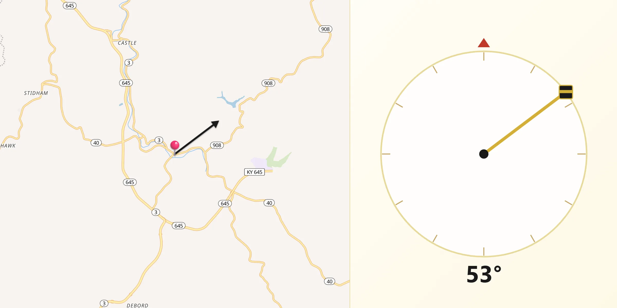 Qibla Direction from Inez