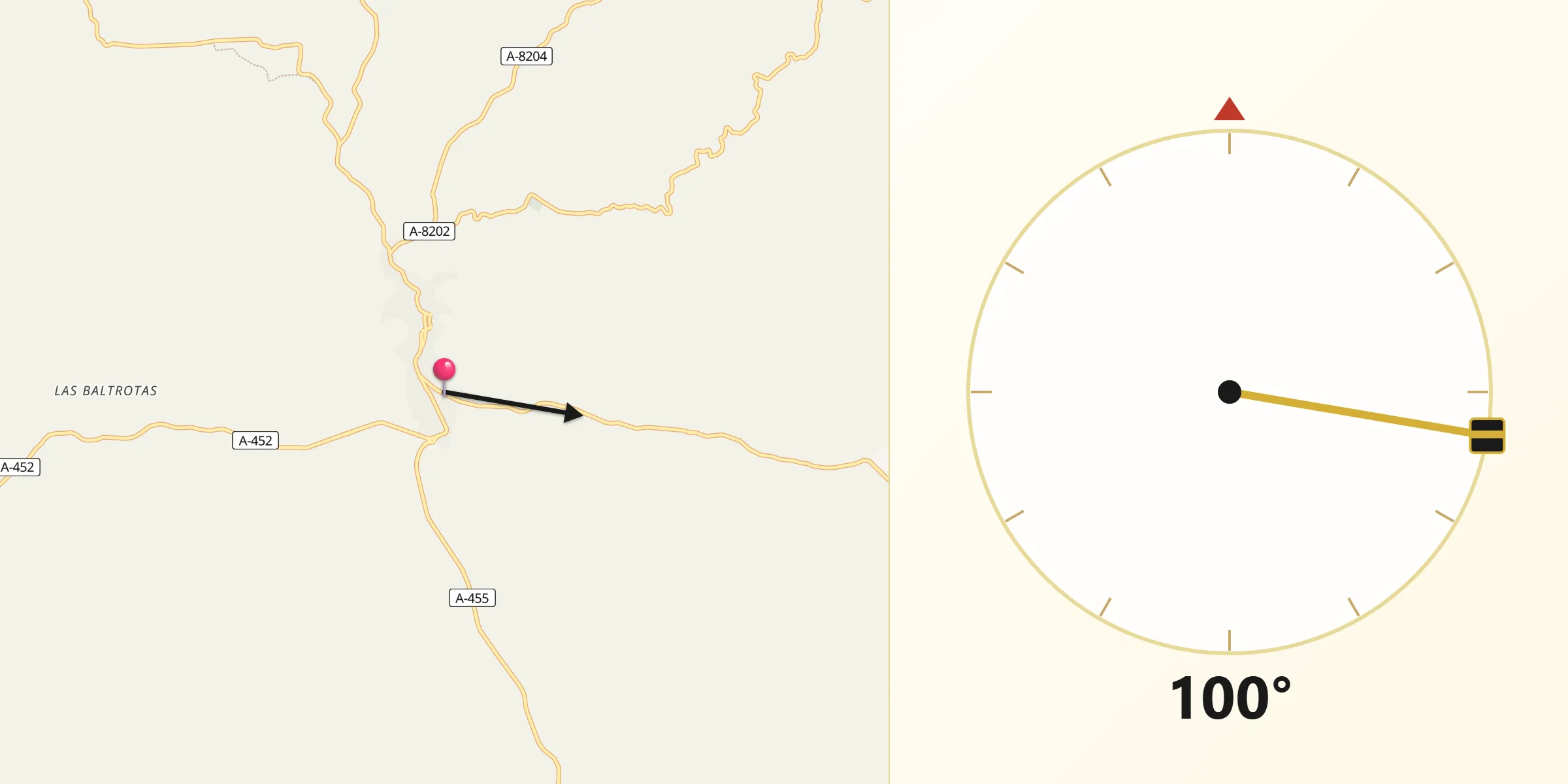 Dirección de la Qibla desde Constantina