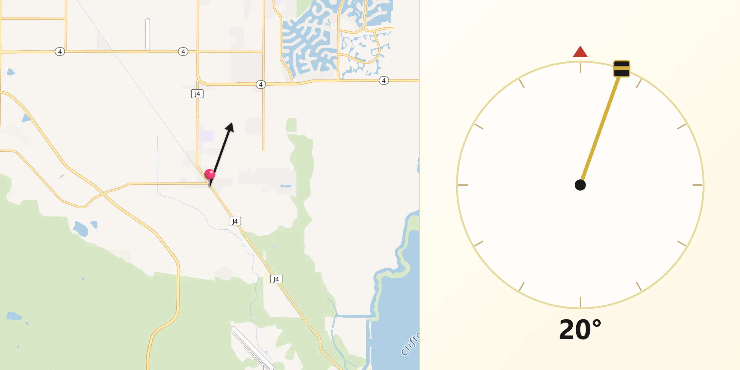 Qibla Direction from Byron
