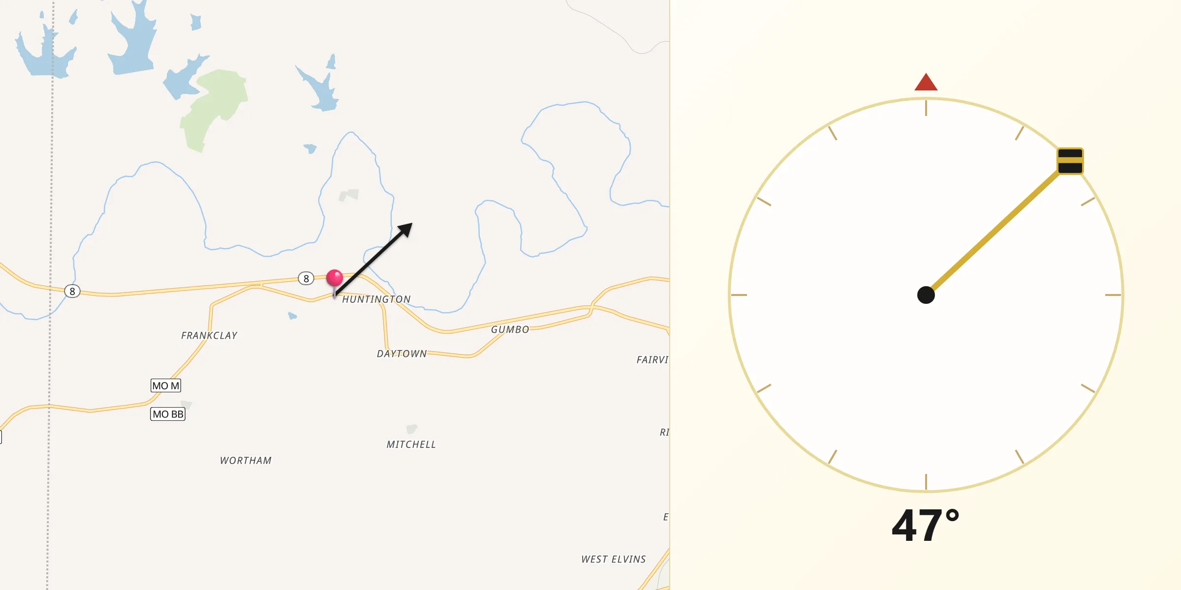 Qibla Direction from Leadwood
