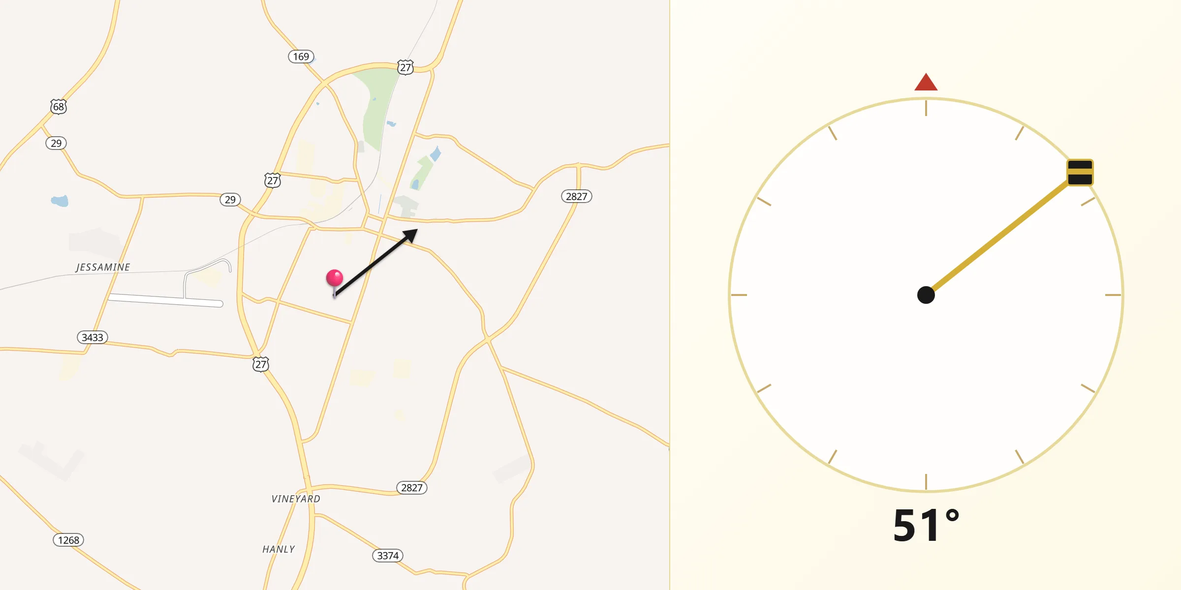 Qibla Direction from Jessamine