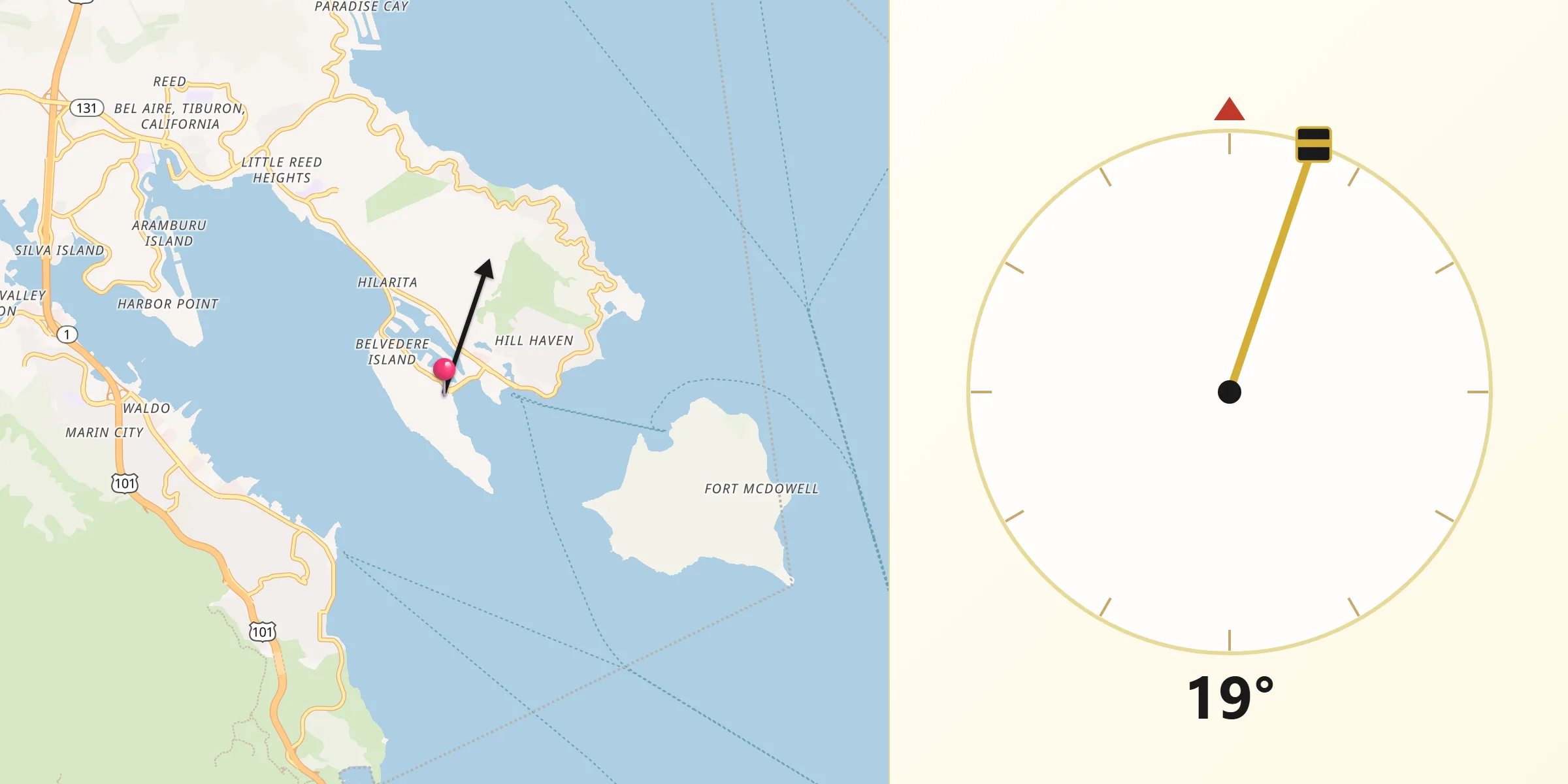 Qibla Direction from Belvedere