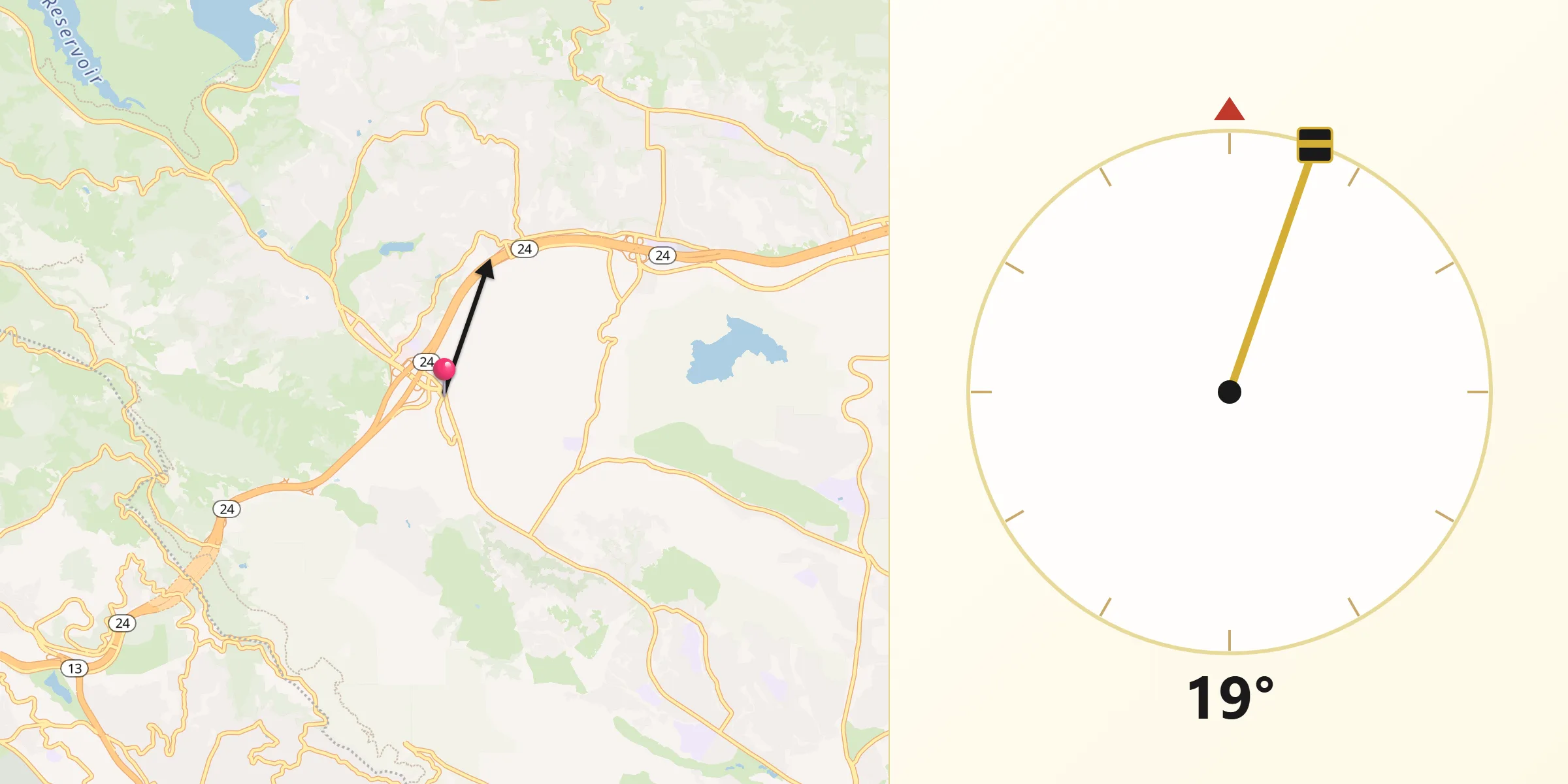Qibla Direction from Orinda