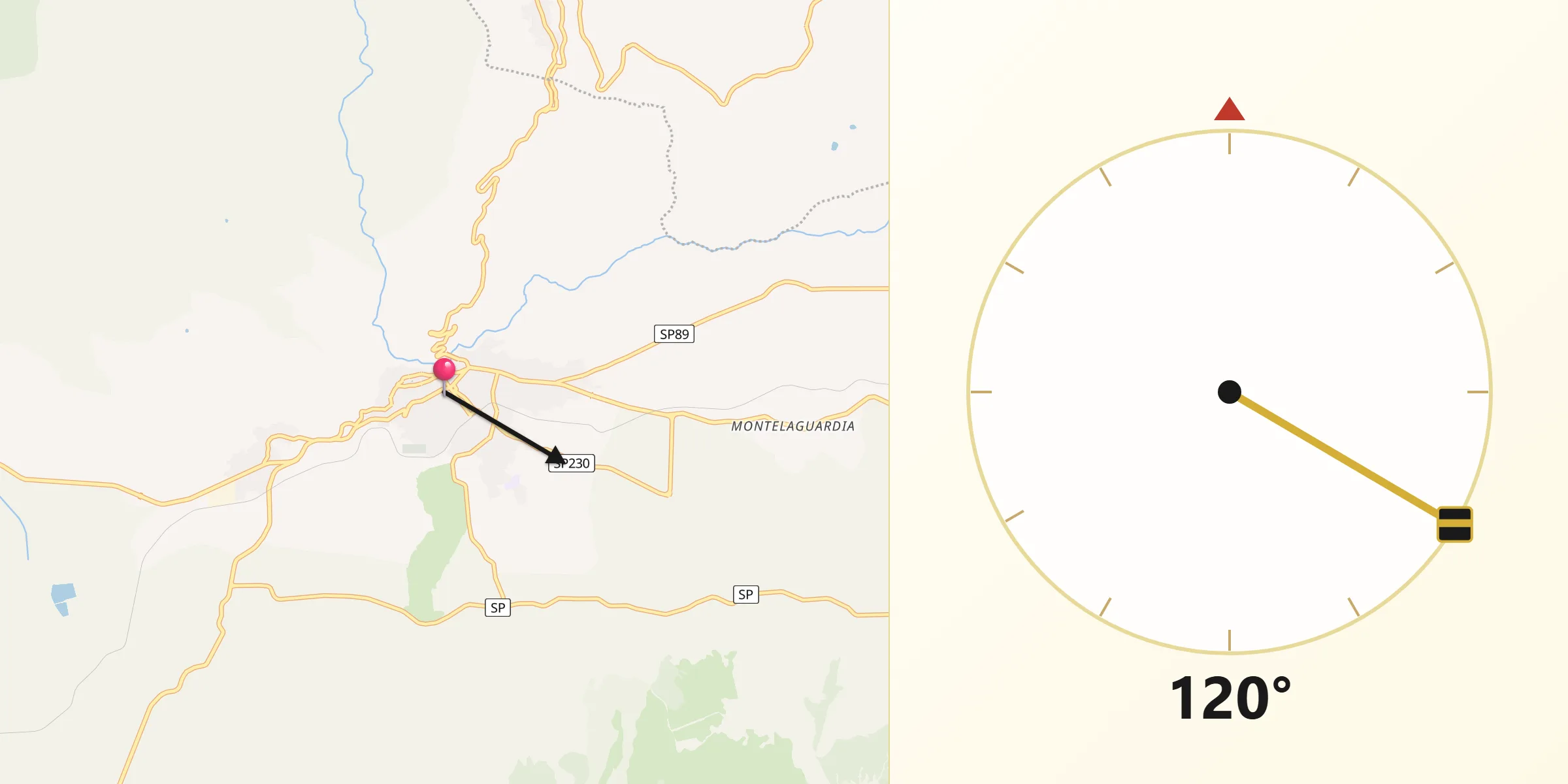 Direzione della Qibla da Randazzo