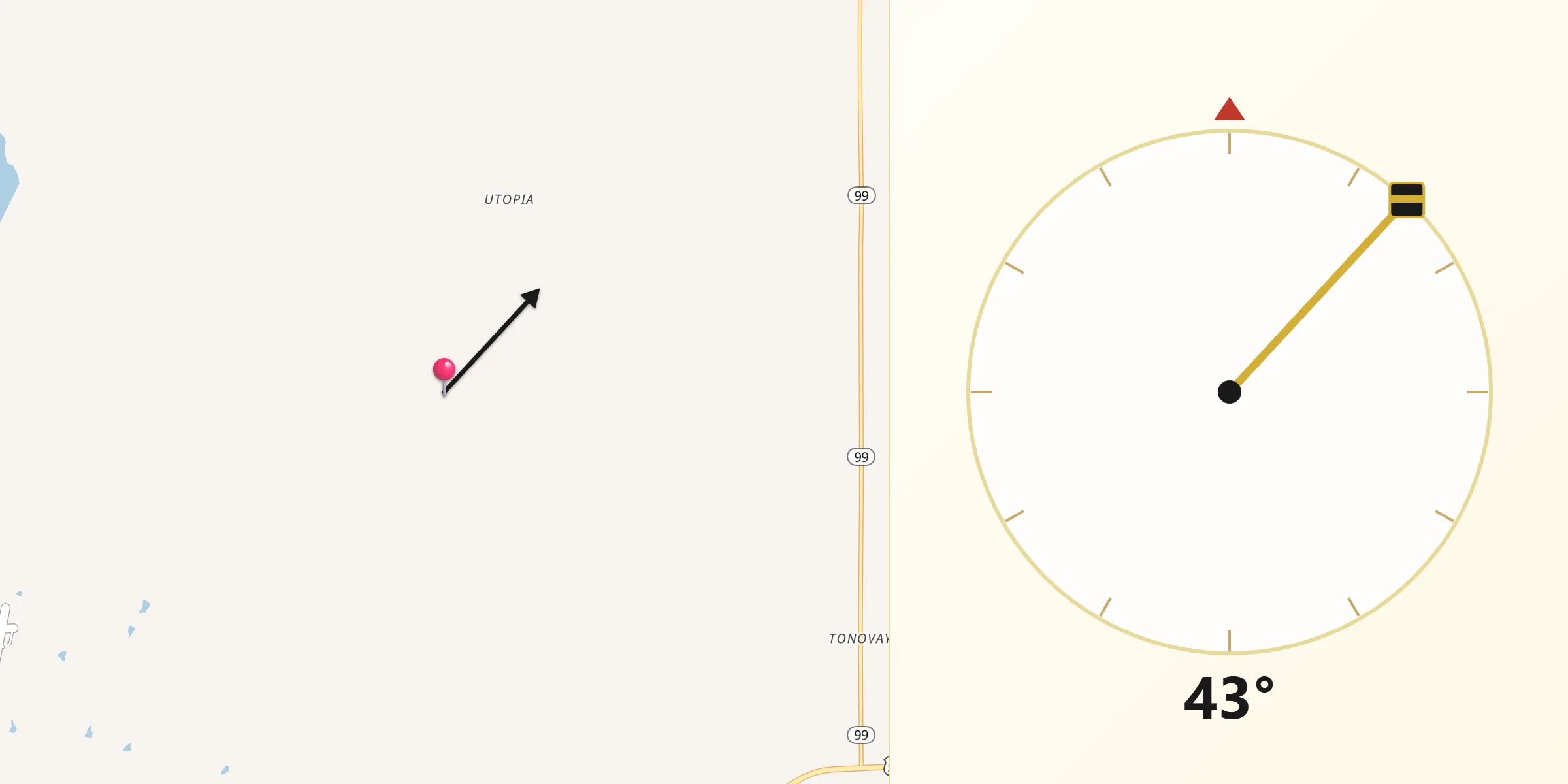 Qibla Direction from Greenwood County