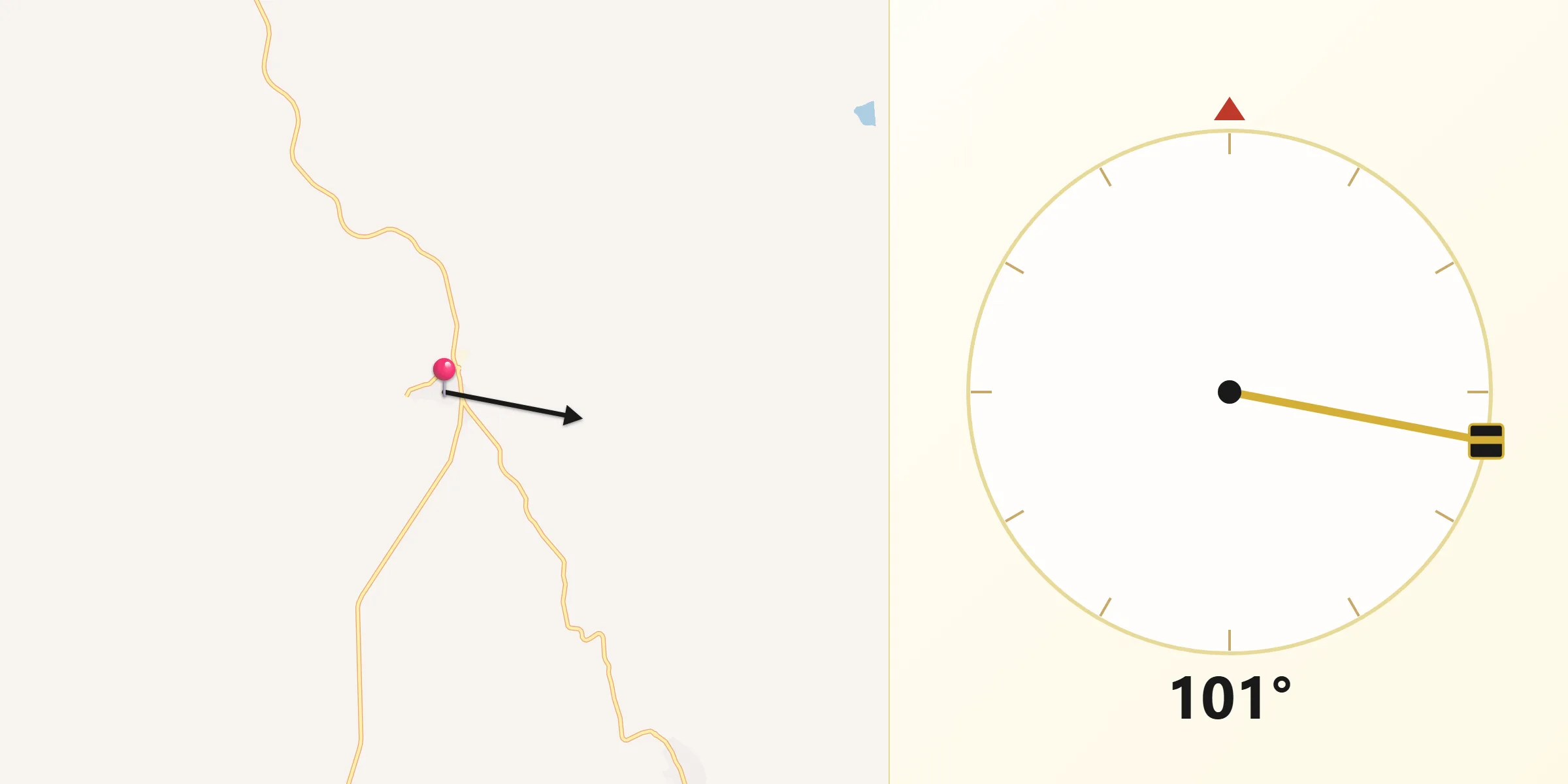 Dirección de la Qibla desde Escañuela