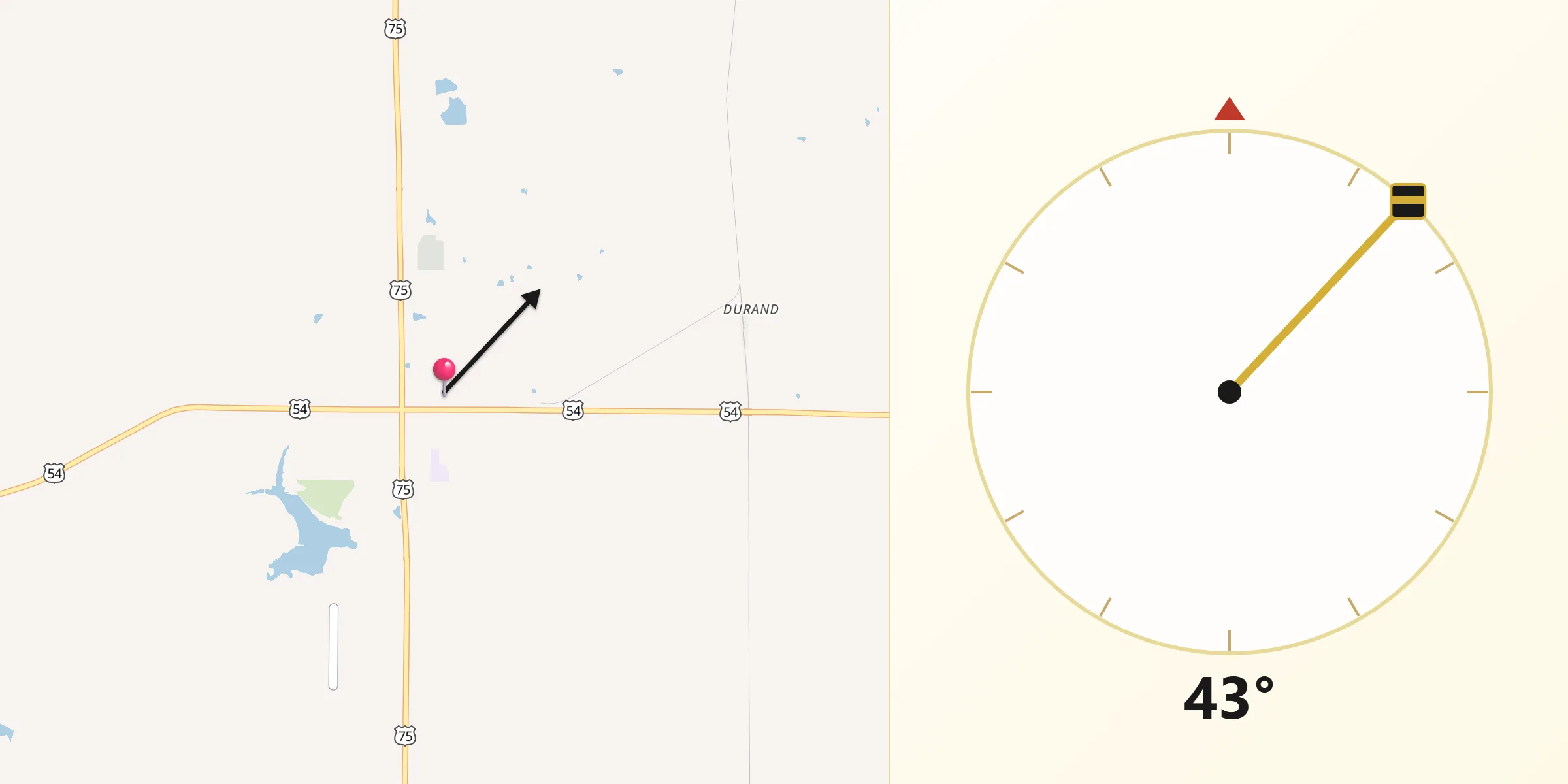 Qibla Direction from Yates Center