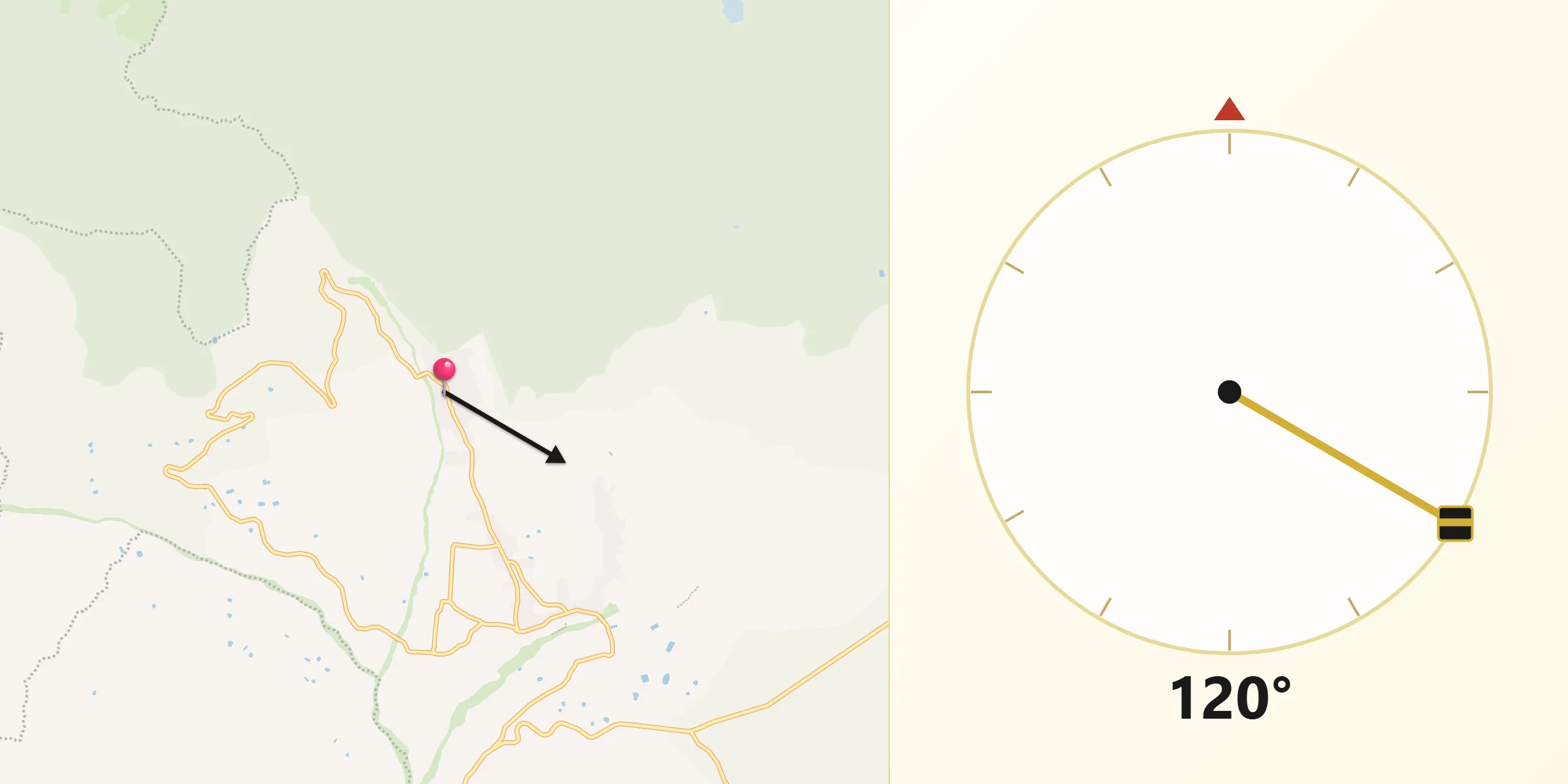 Direzione della Qibla da Maniace
