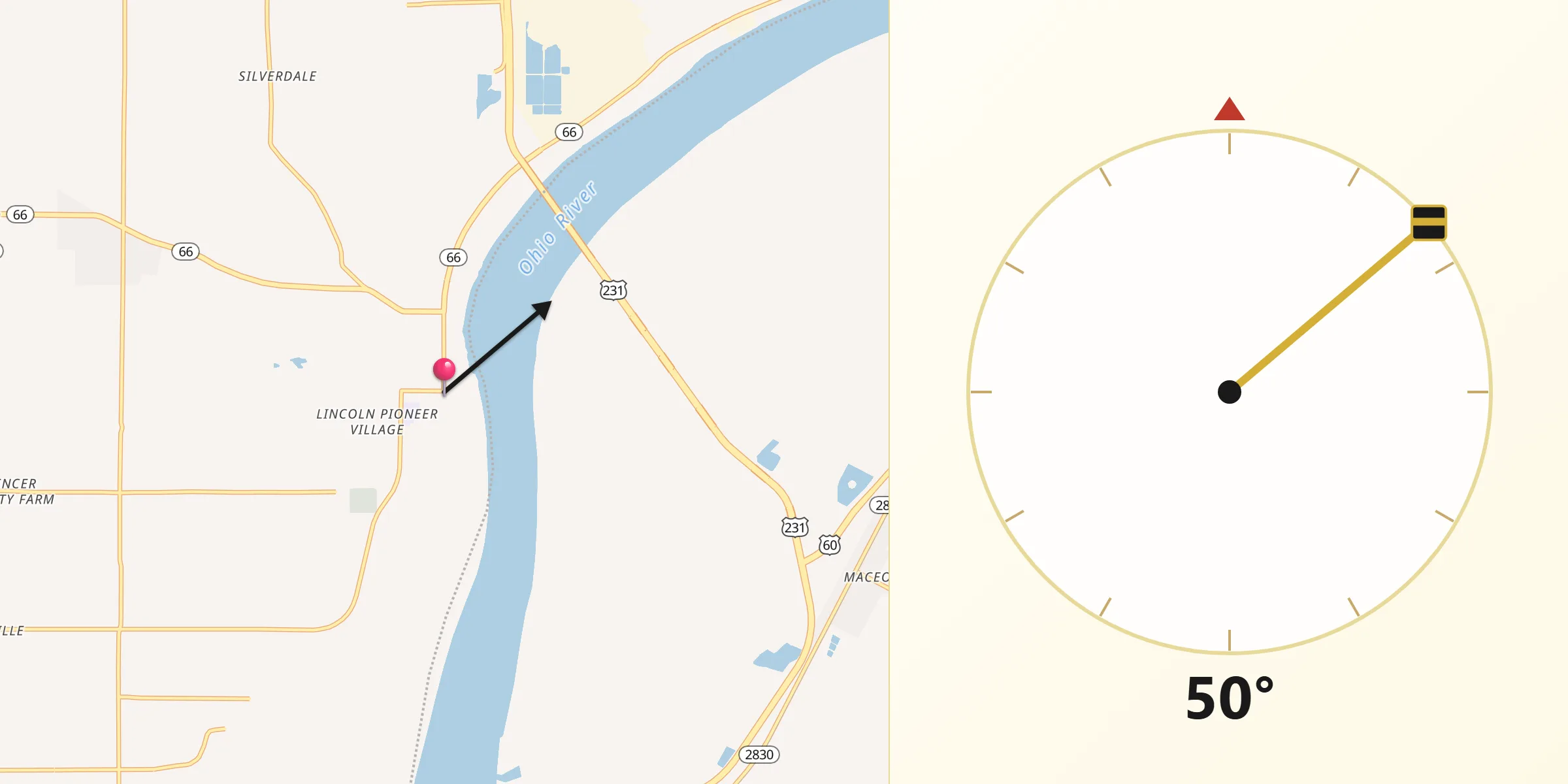 Qibla Direction from Rockport