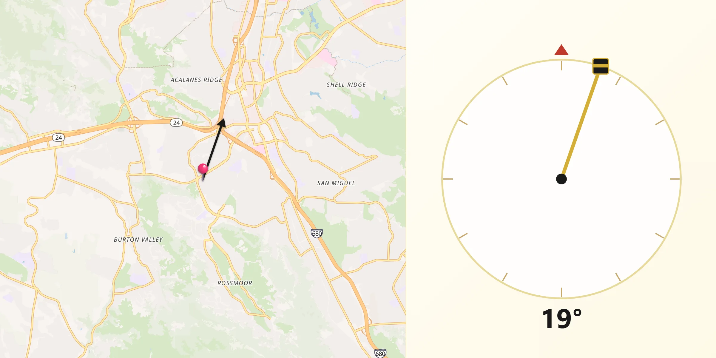 Qibla Direction from Saranap