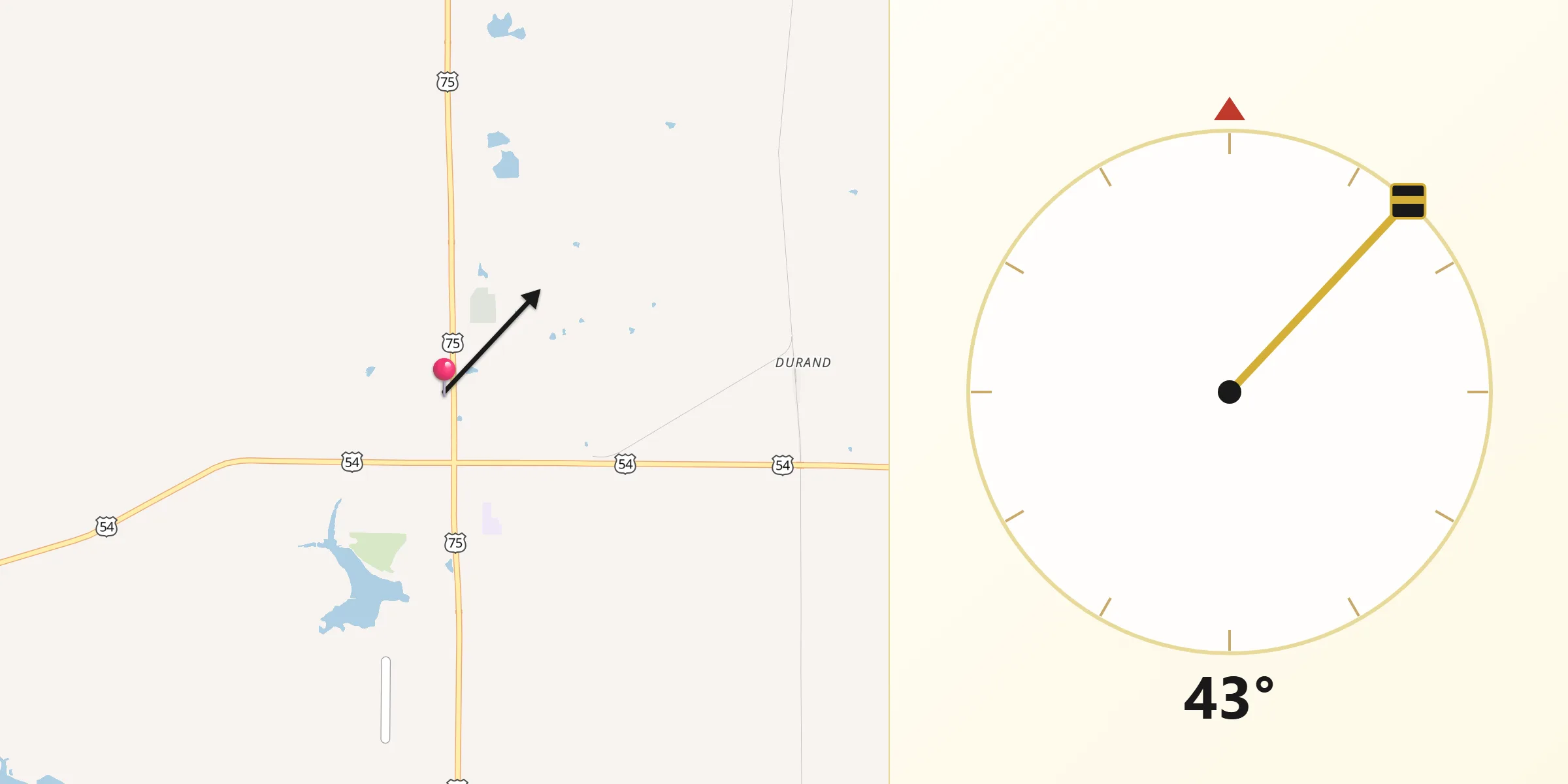 Qibla Direction from Woodson