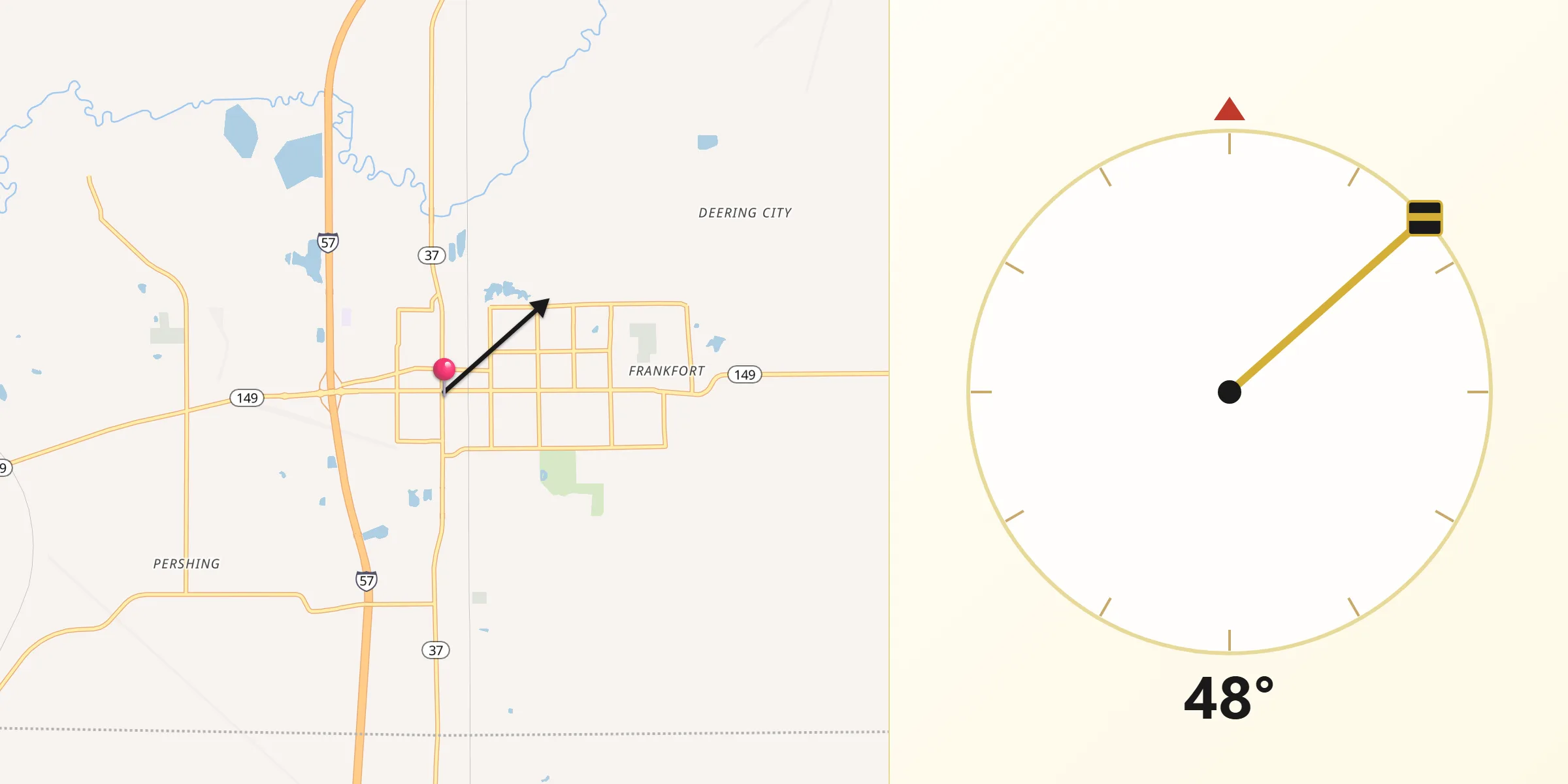 Qibla Direction from West Frankfort