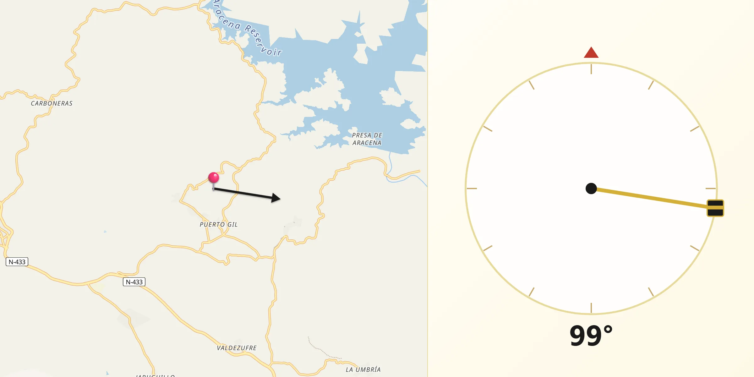 Dirección de la Qibla desde Corteconcepción