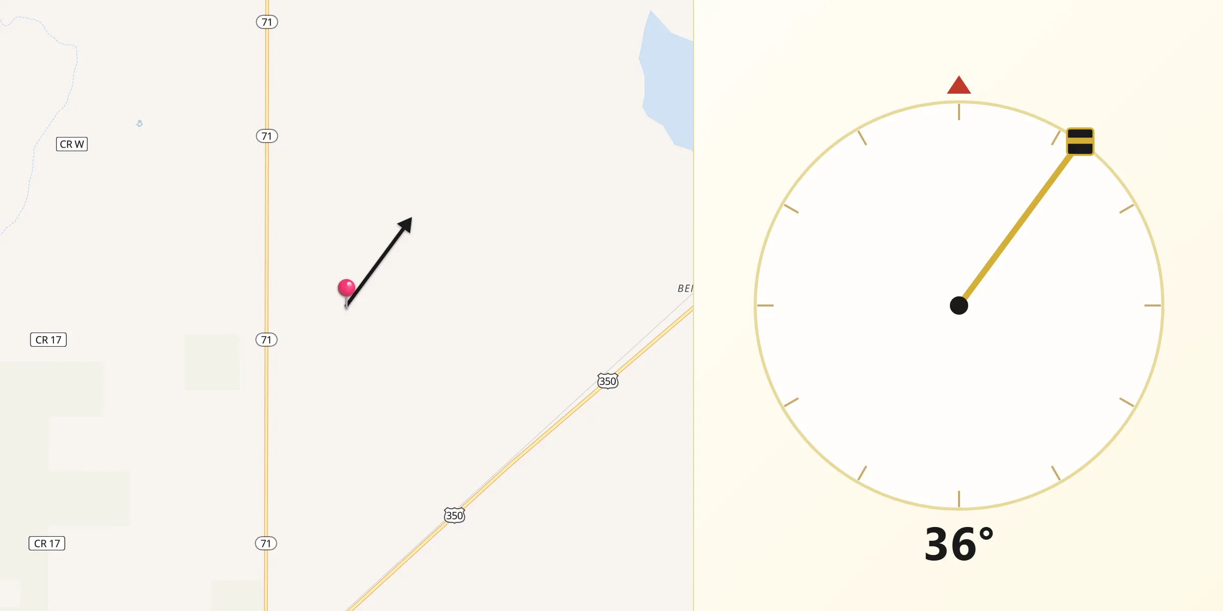 Qibla Direction from Otero