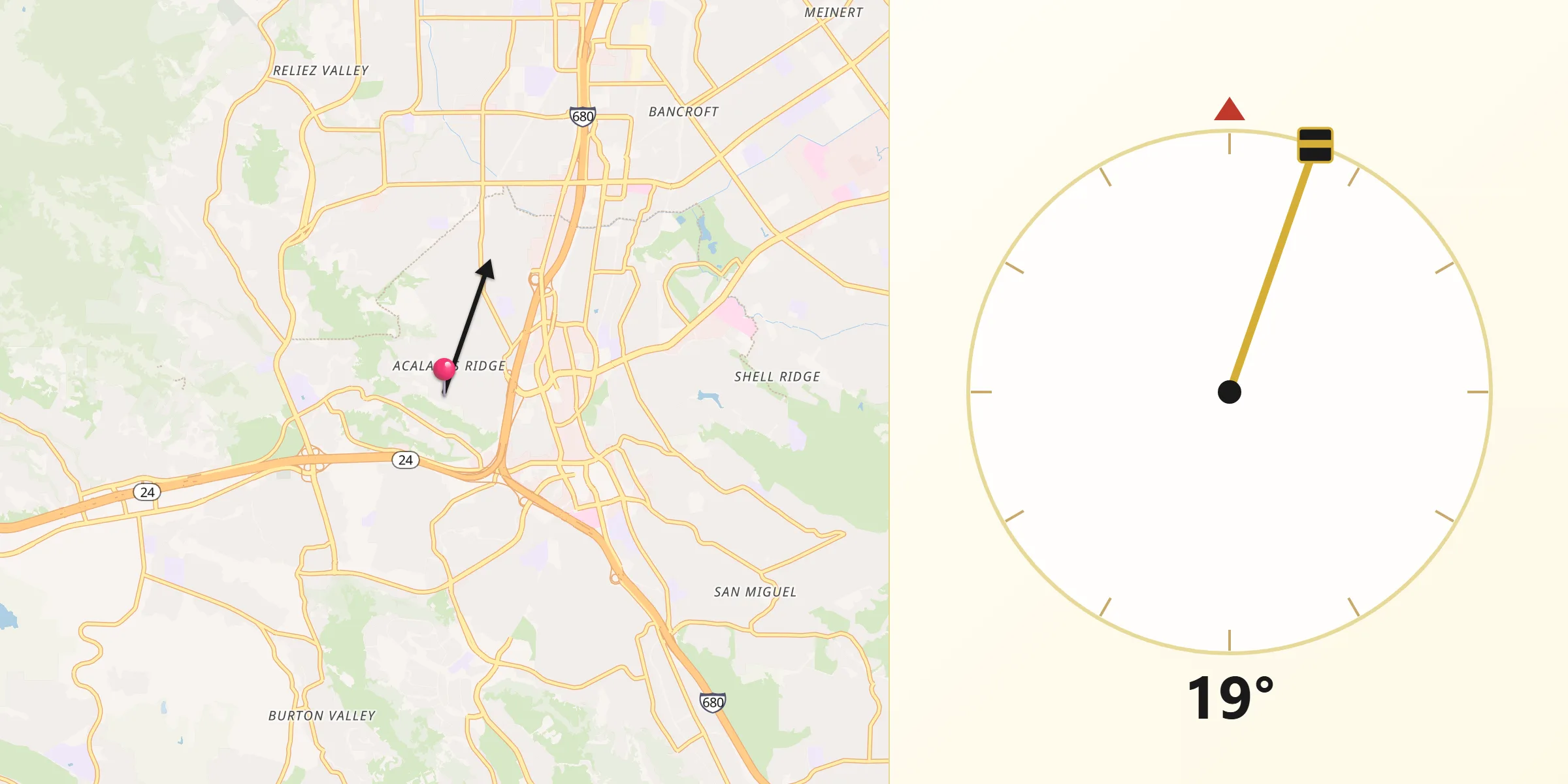 Qibla Direction from Acalanes Ridge