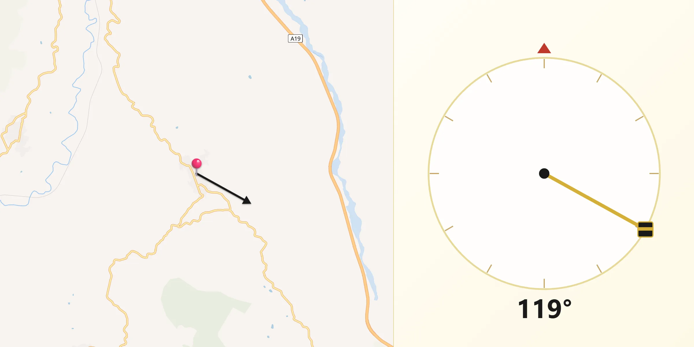Direzione della Qibla da Cerda