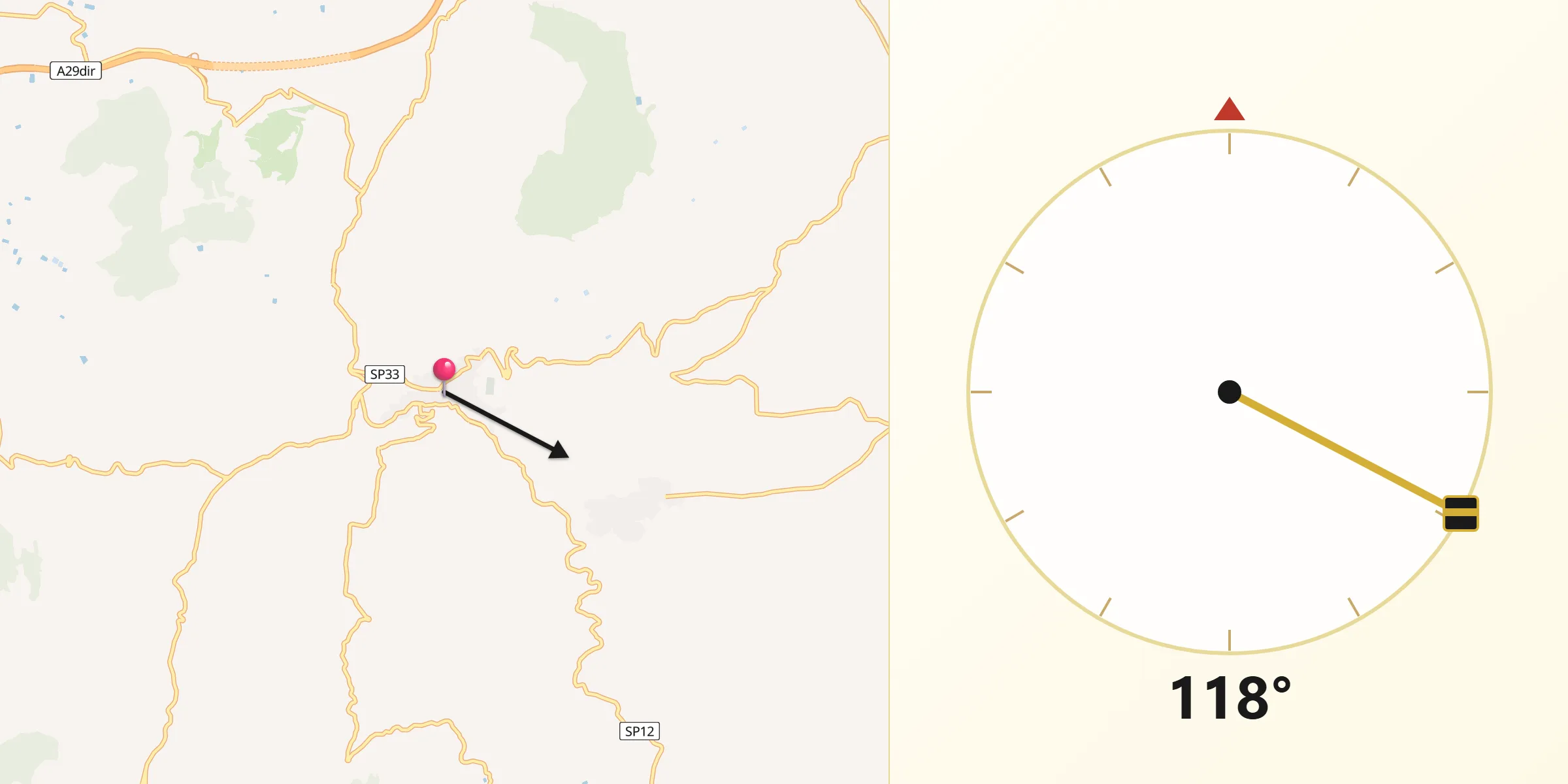 Direzione della Qibla da Calatafimi