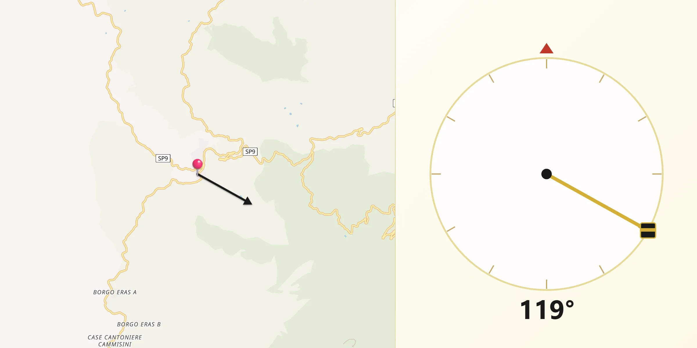 Direzione della Qibla da Collesano