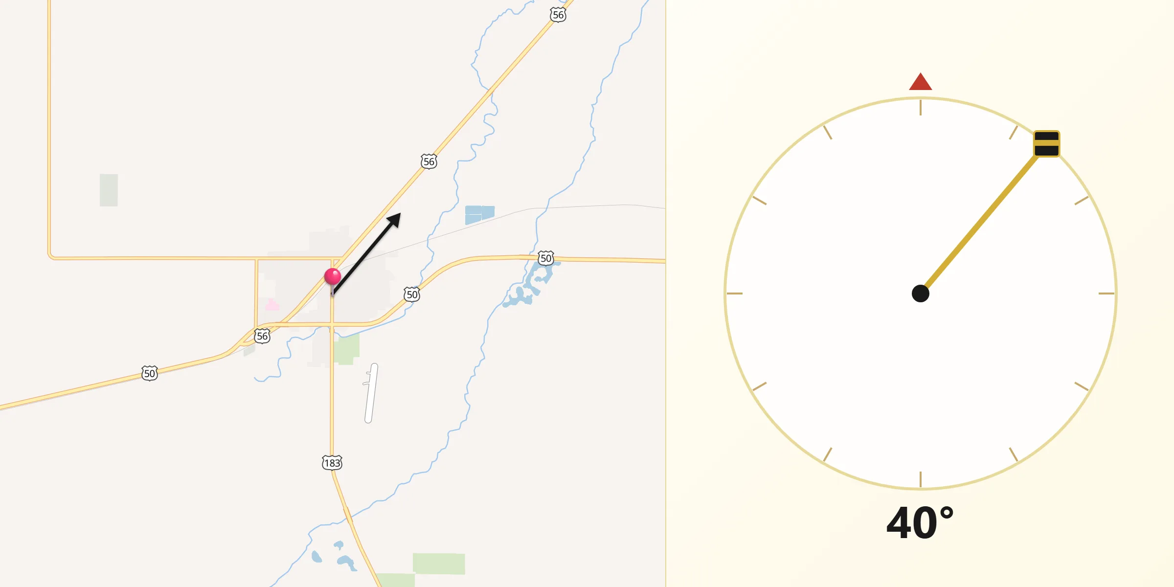 Qibla Direction from Kinsley