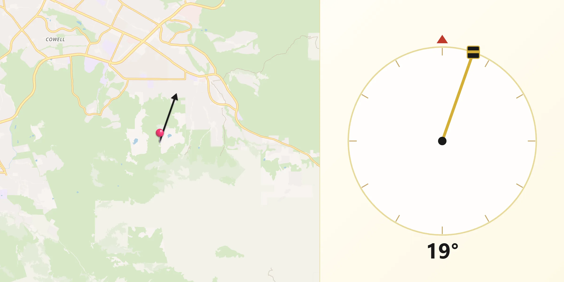 Qibla Direction from Contra Costa
