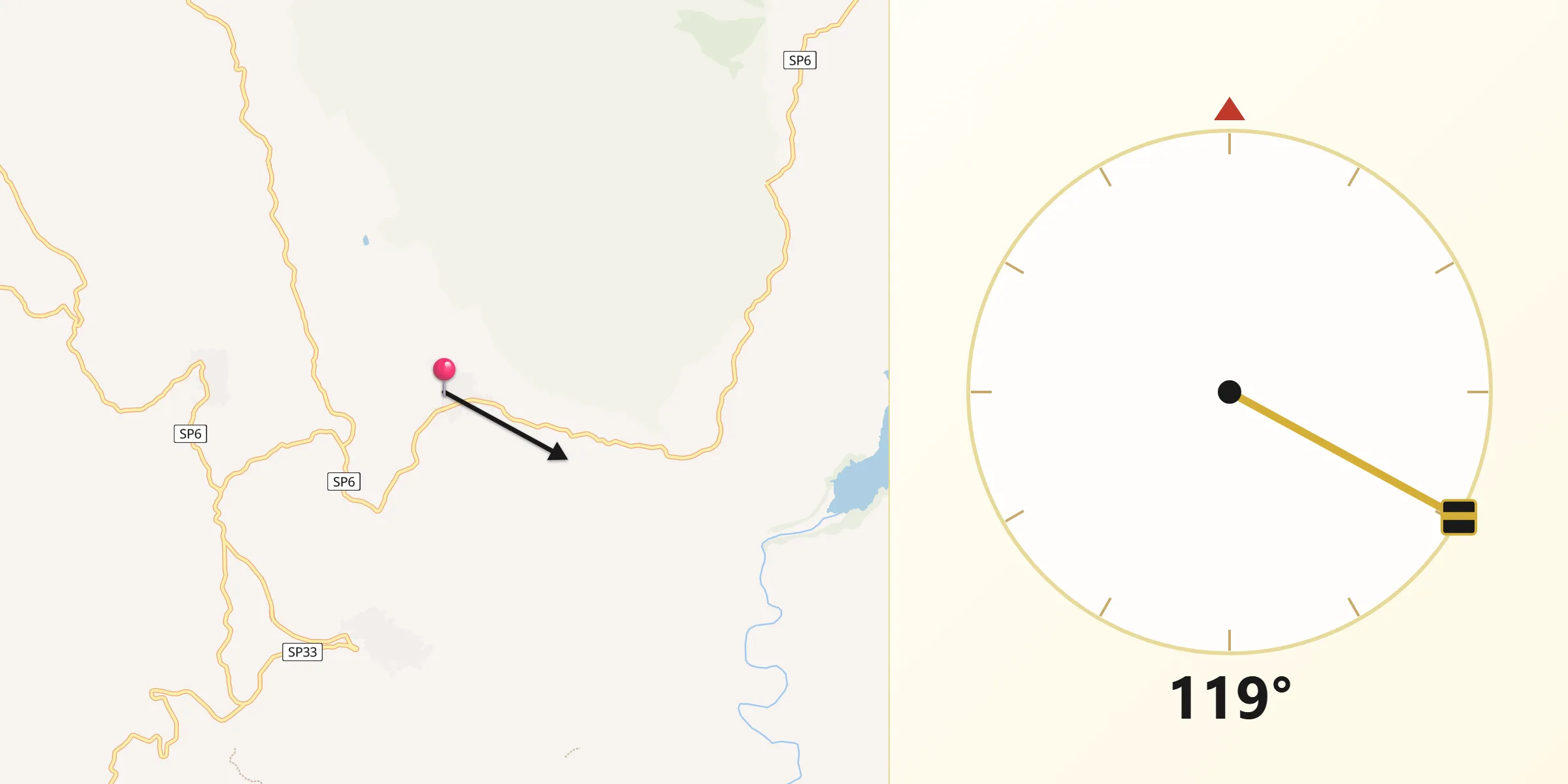 Direzione della Qibla da Ventimiglia di Sicilia