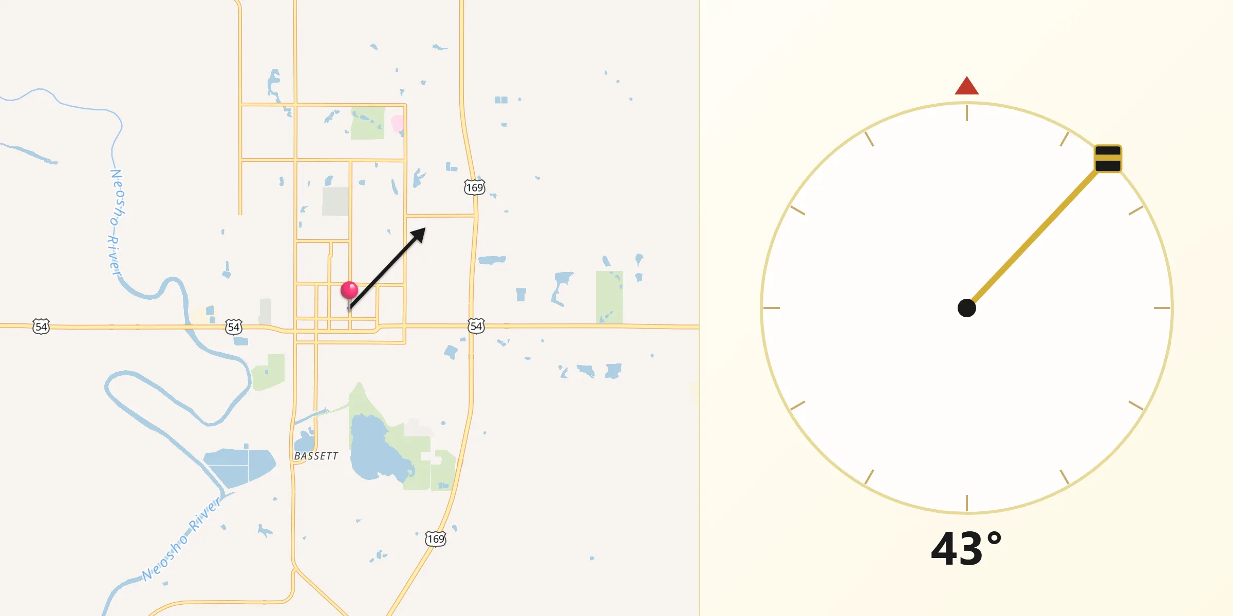 Qibla Direction from Iola