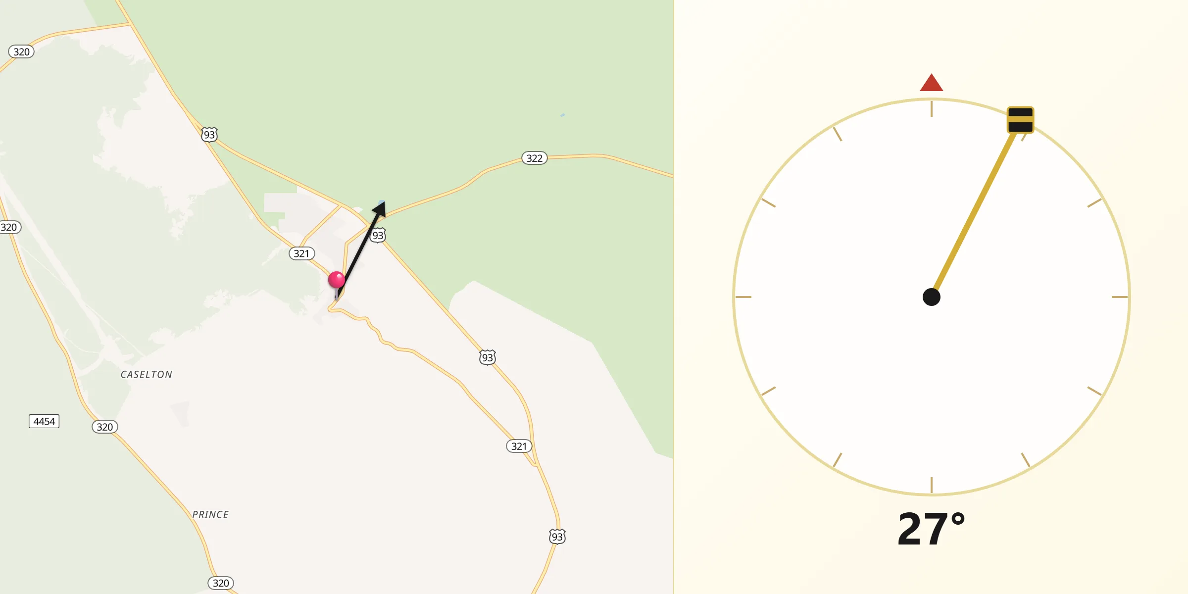 Qibla Direction from Pioche