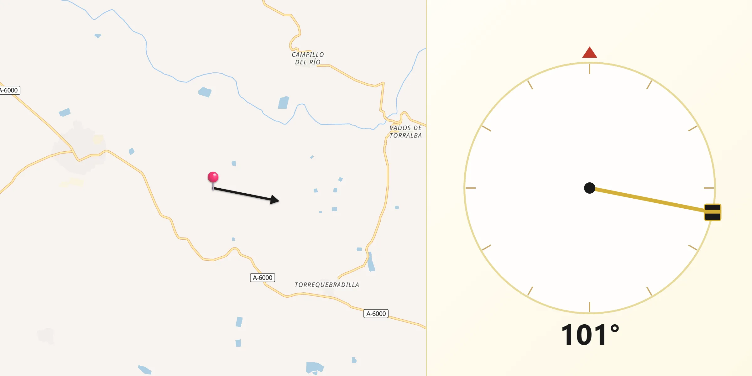 Dirección de la Qibla desde Villatorres