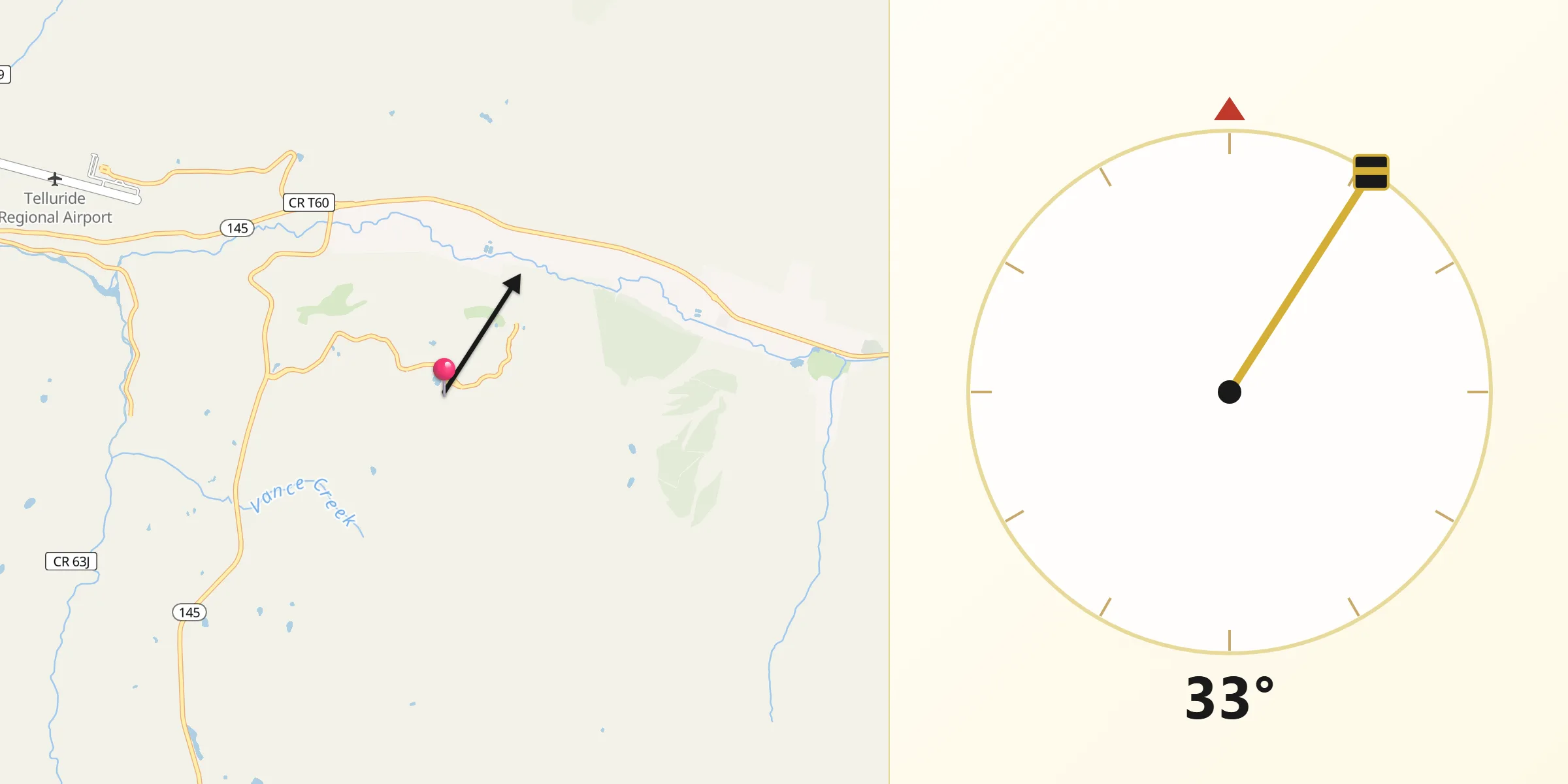Qibla Direction from Mountain Village