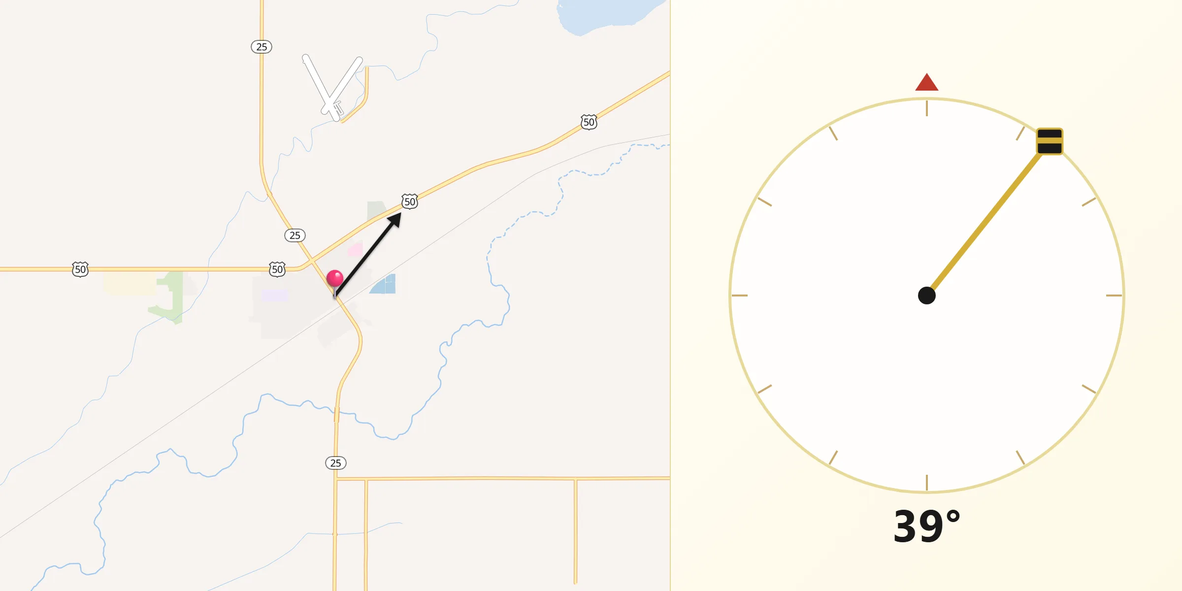 Qibla Direction from Lakin