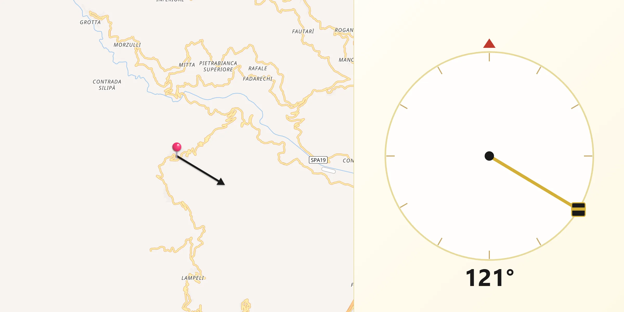 Direzione della Qibla da Limina