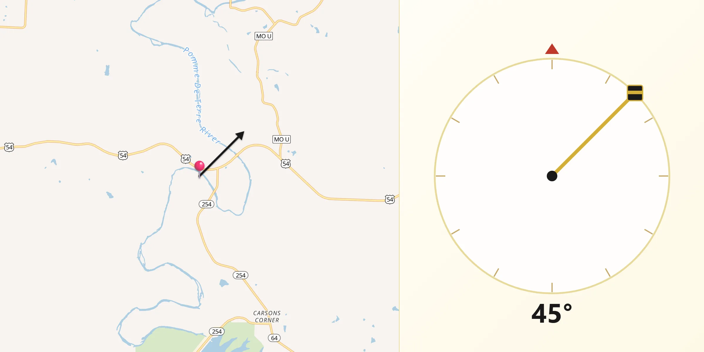 Qibla Direction from Hickory