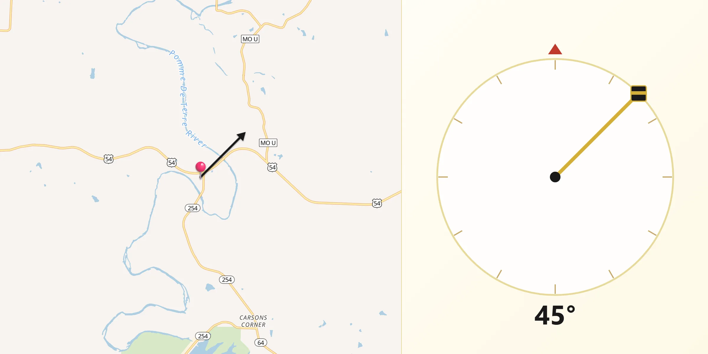 Qibla Direction from Hermitage