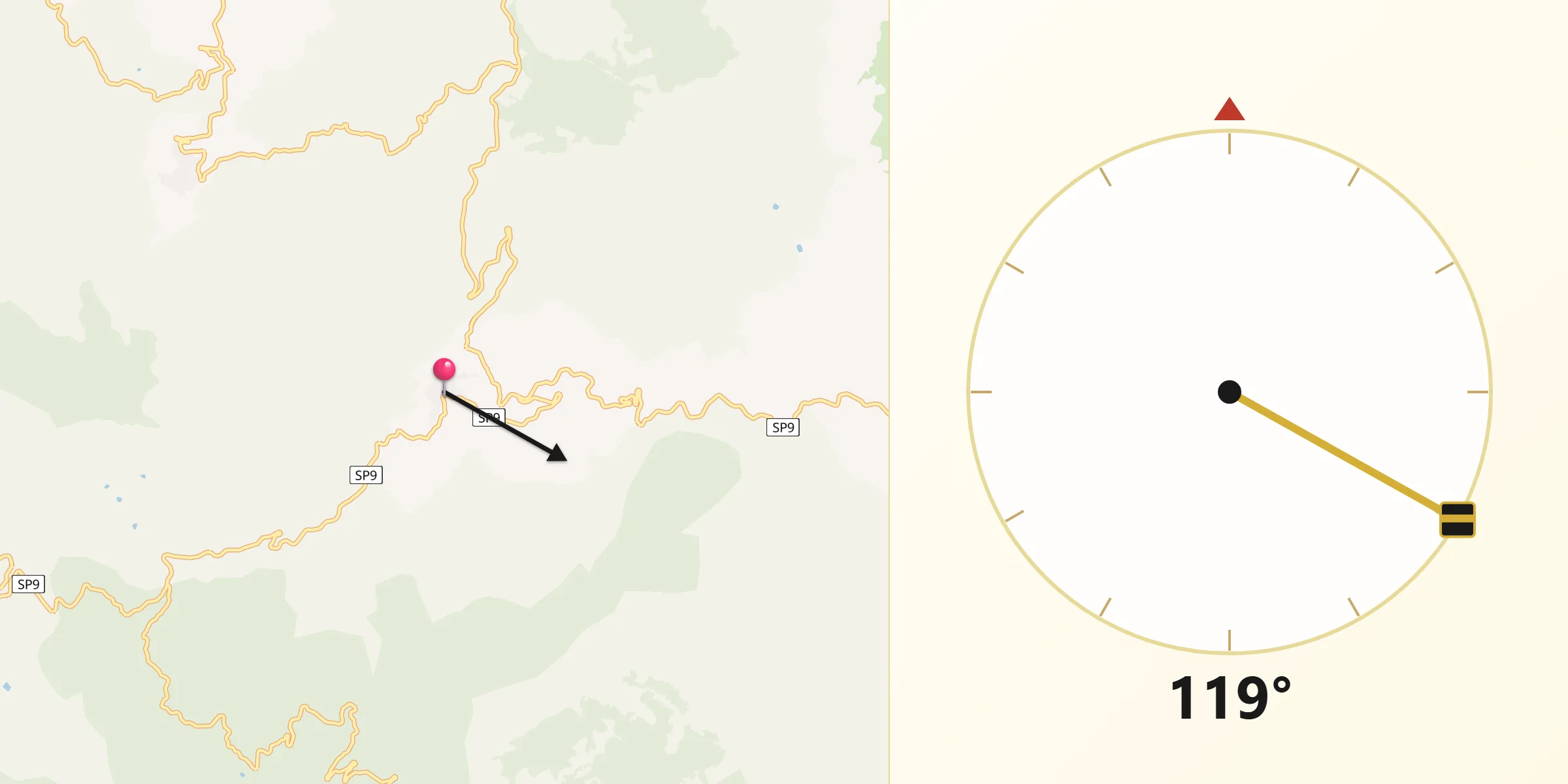 Direzione della Qibla da Isnello