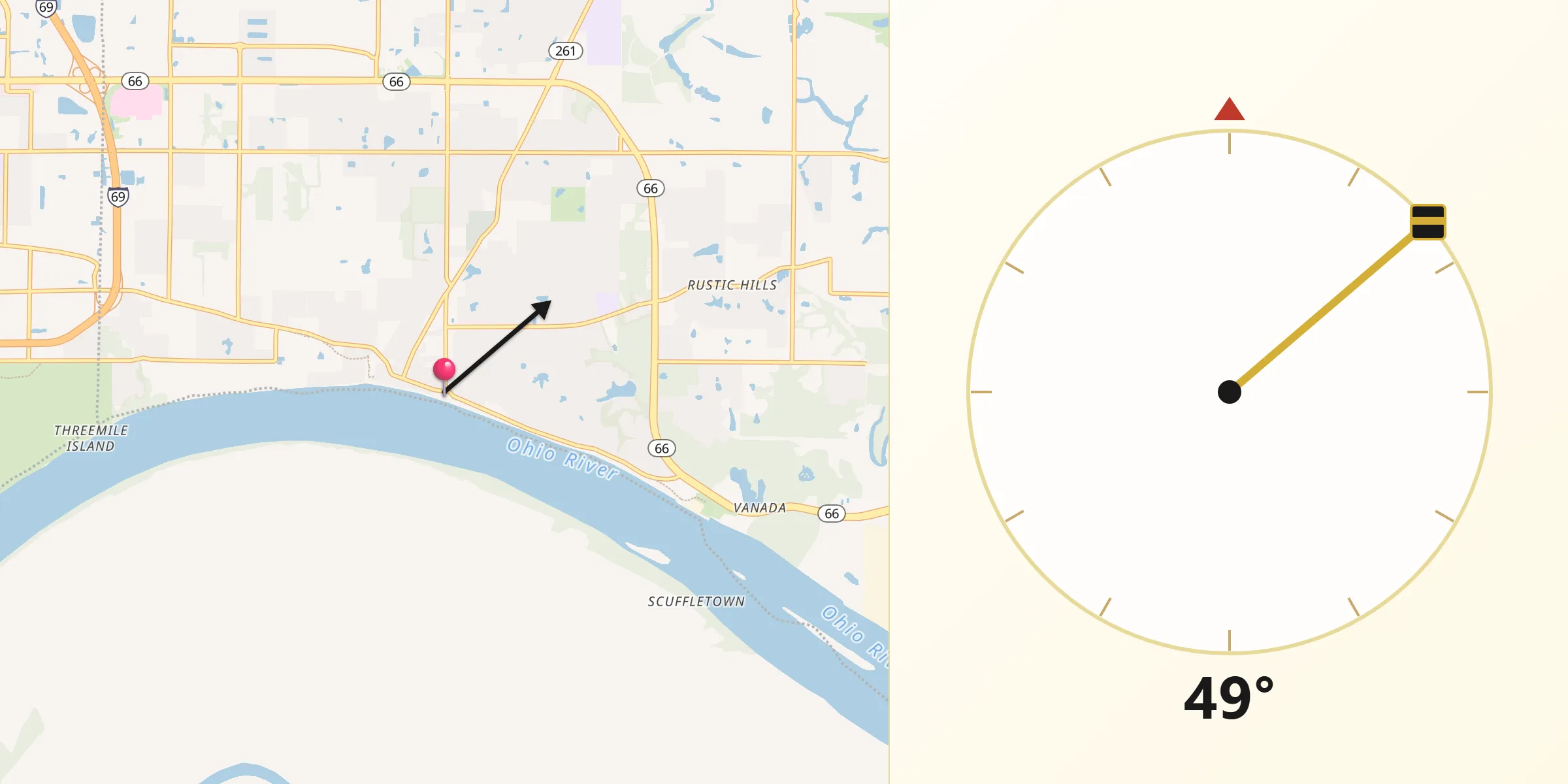 Qibla Direction from Newburgh