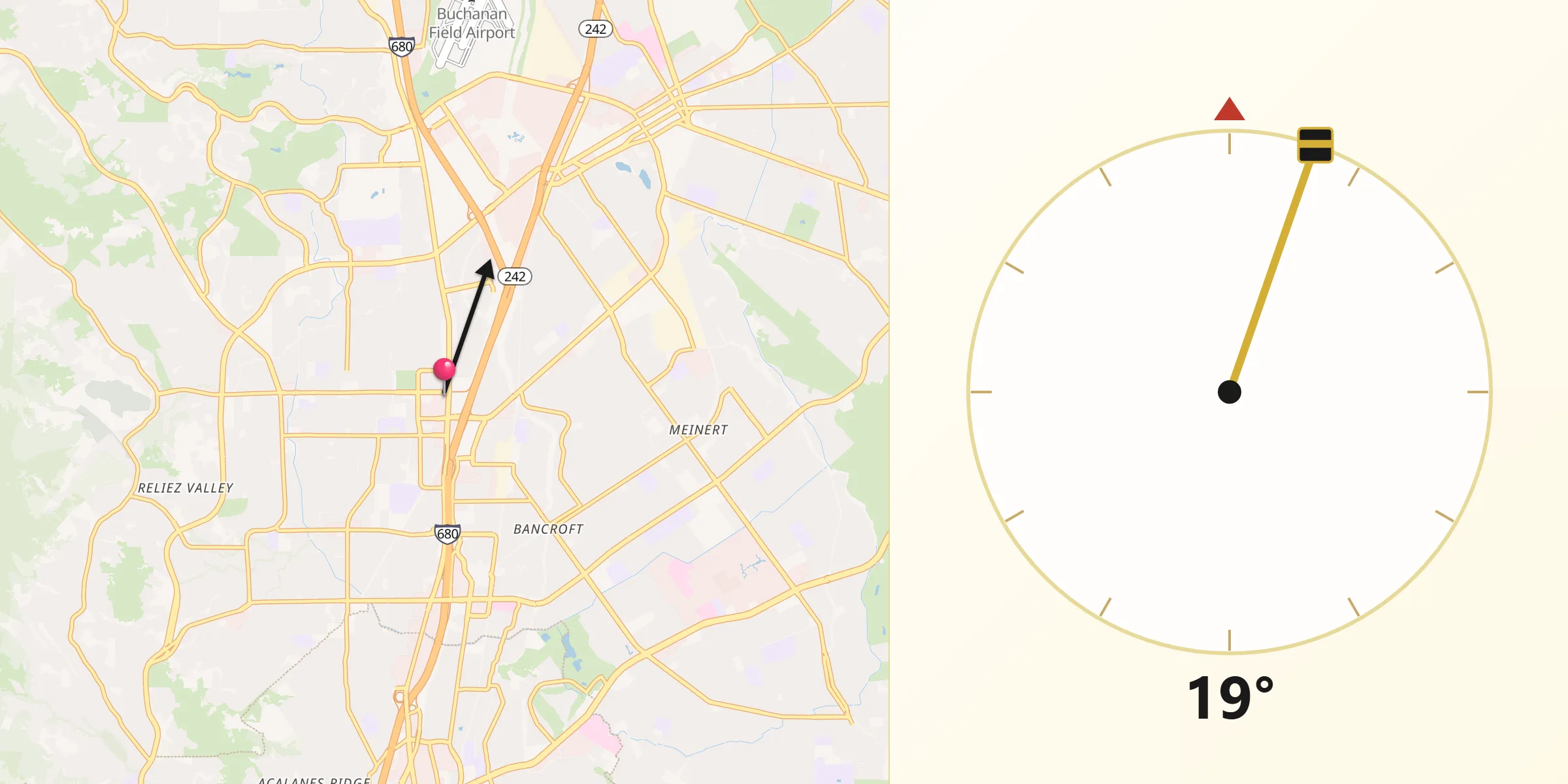 Qibla Direction from Pleasant Hill