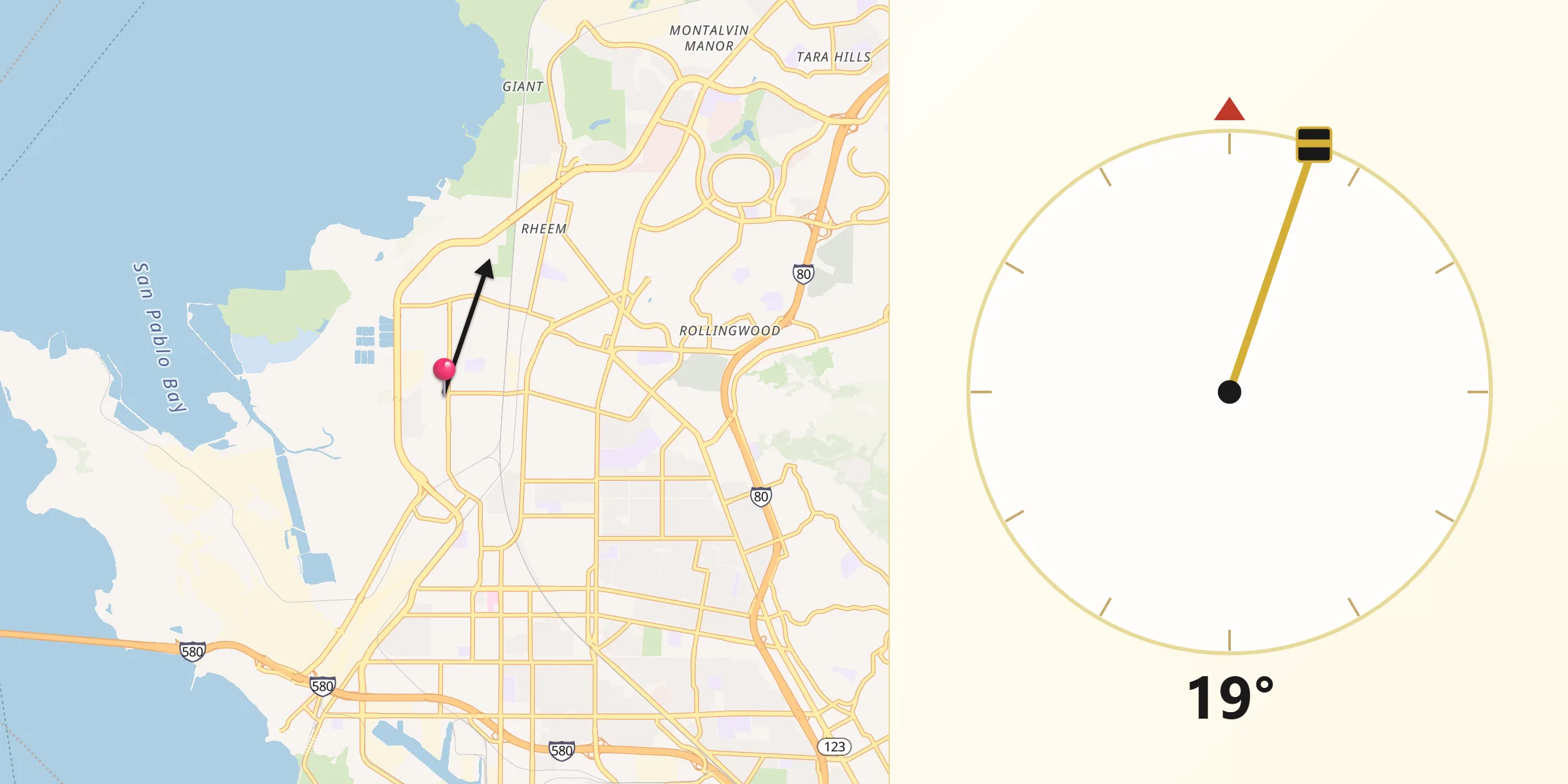 Qibla Direction from North Richmond